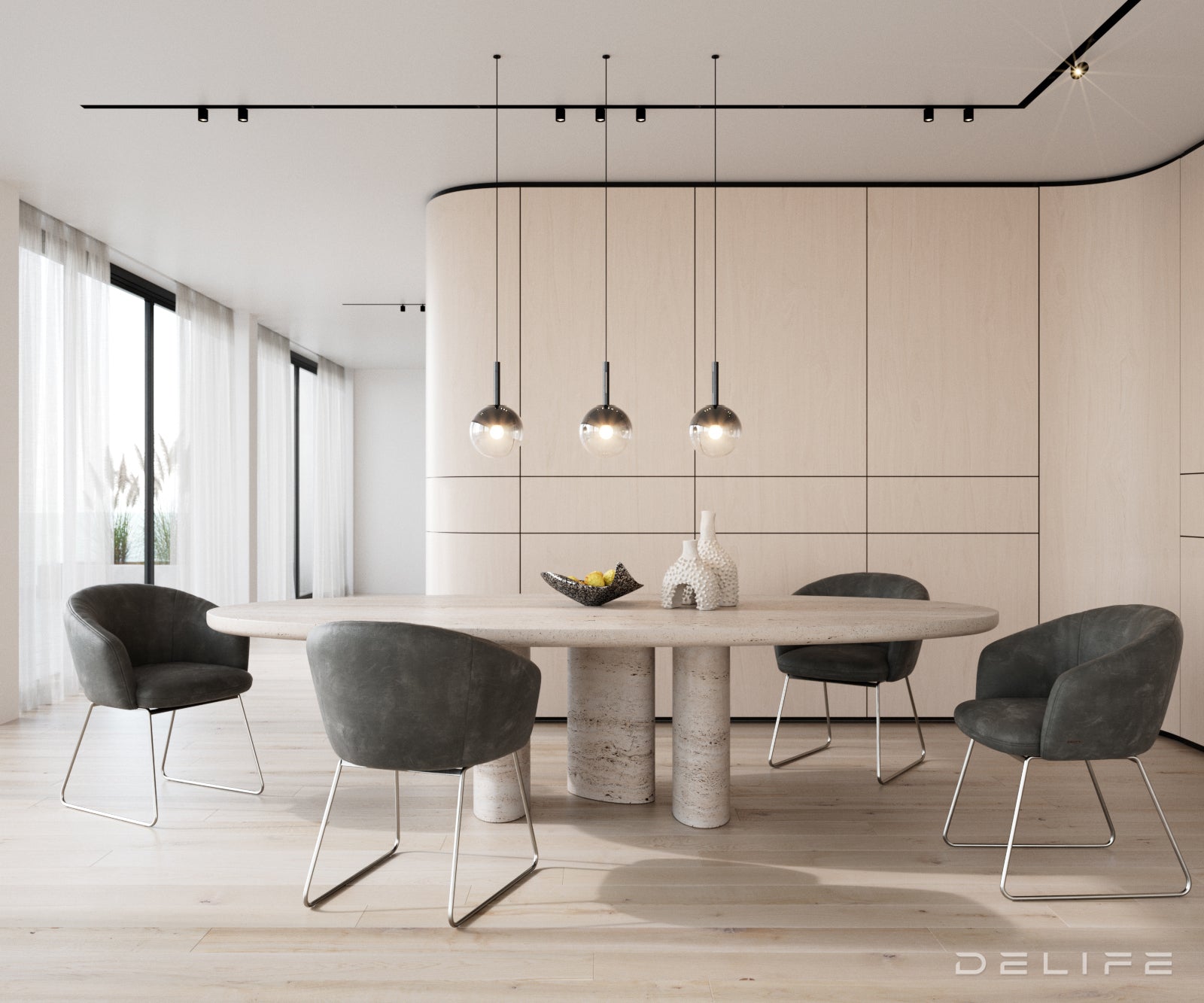 Blagovaonska stolica Caja, Materijal: mikrofibra