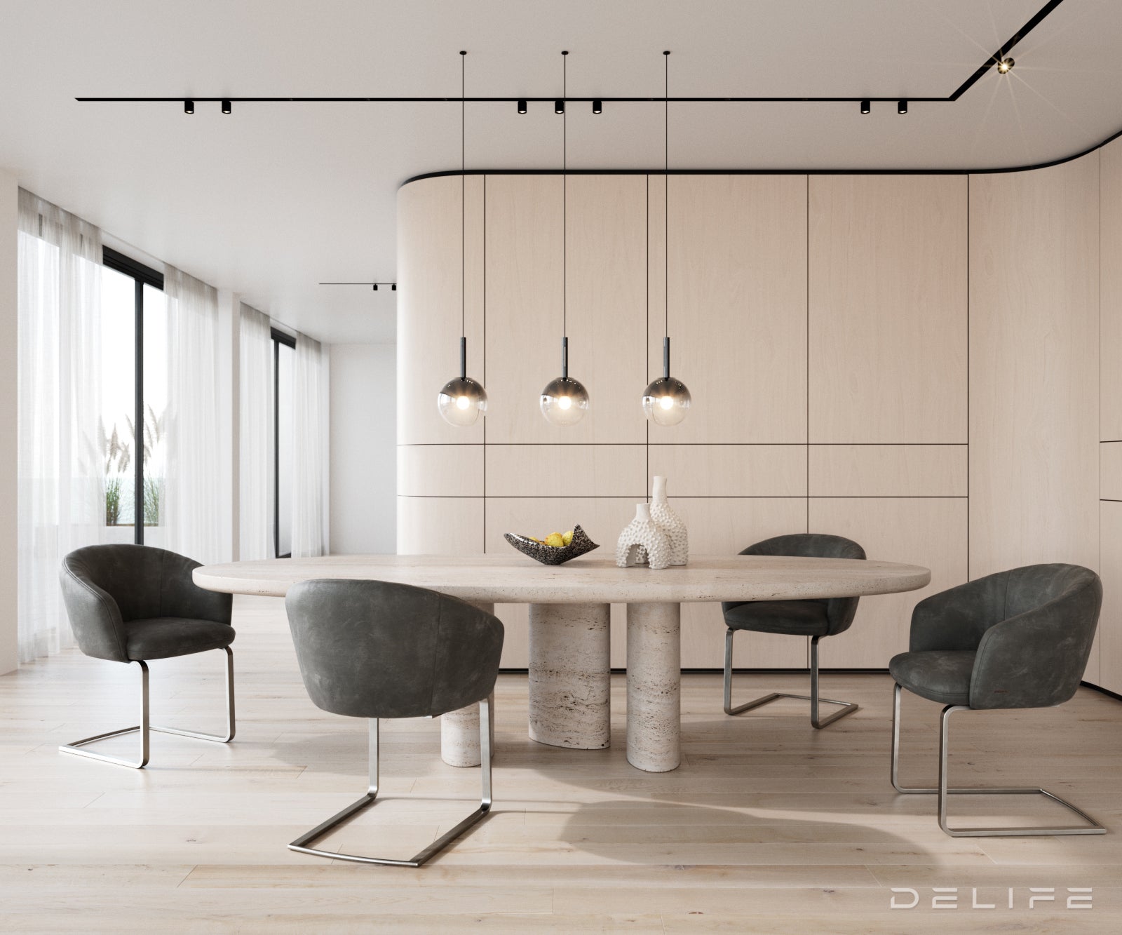 Blagovaonska stolica Caja, Materijal: mikrofibra