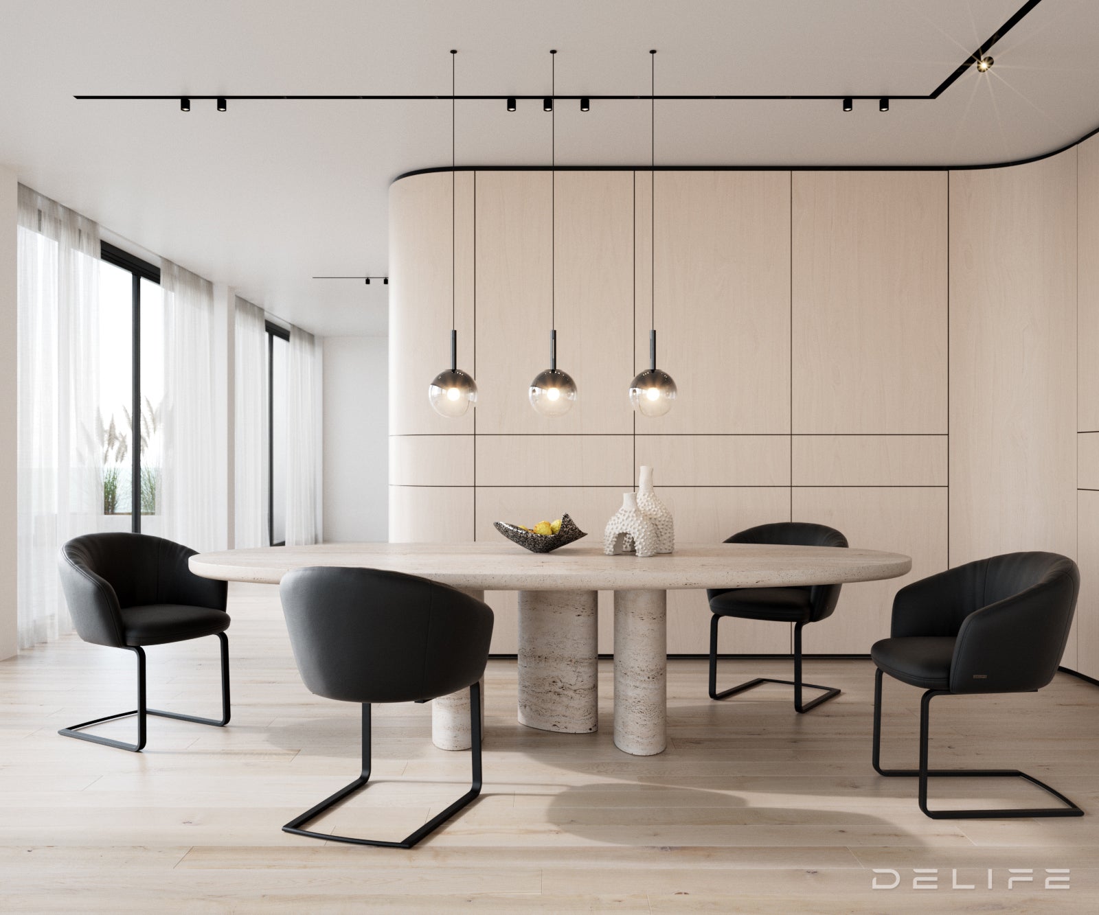 Blagovaonska stolica Caja, Materijal: Koža