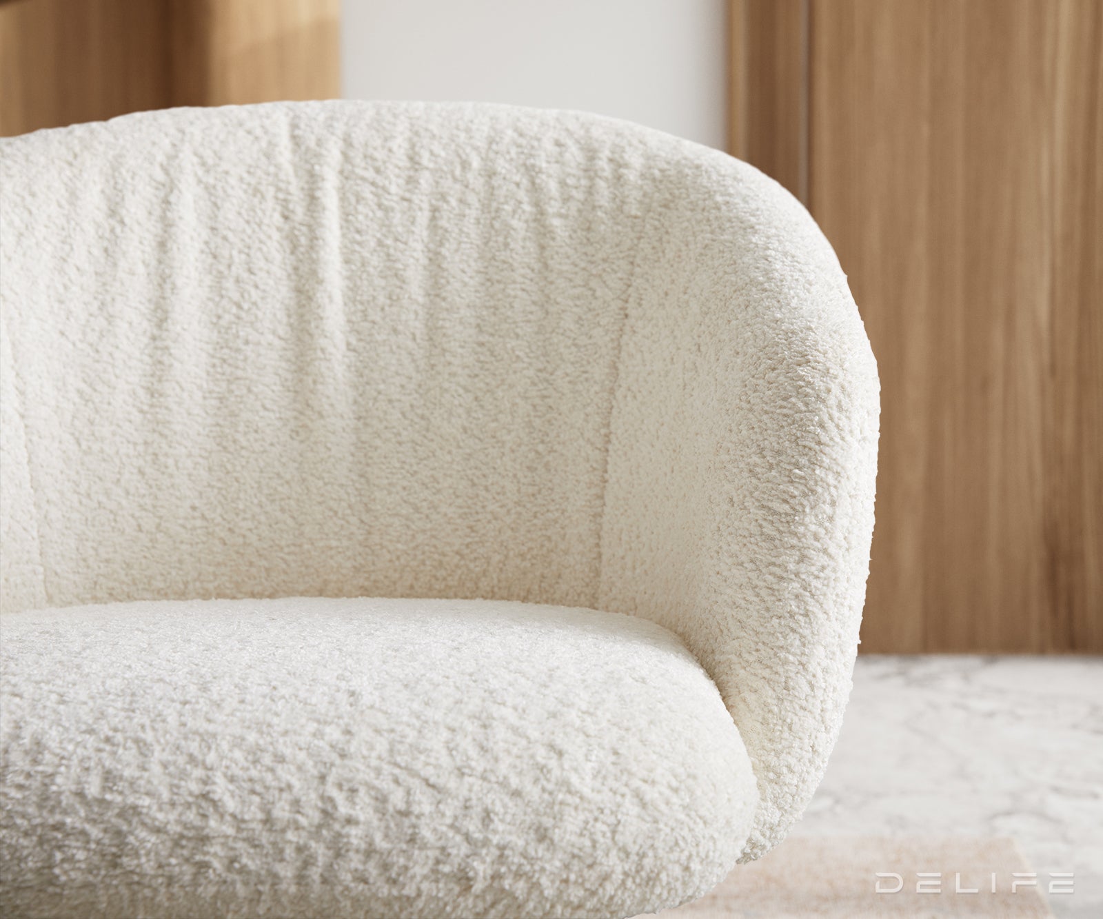 Blagovaonska stolica Caja, Materijal: boucle