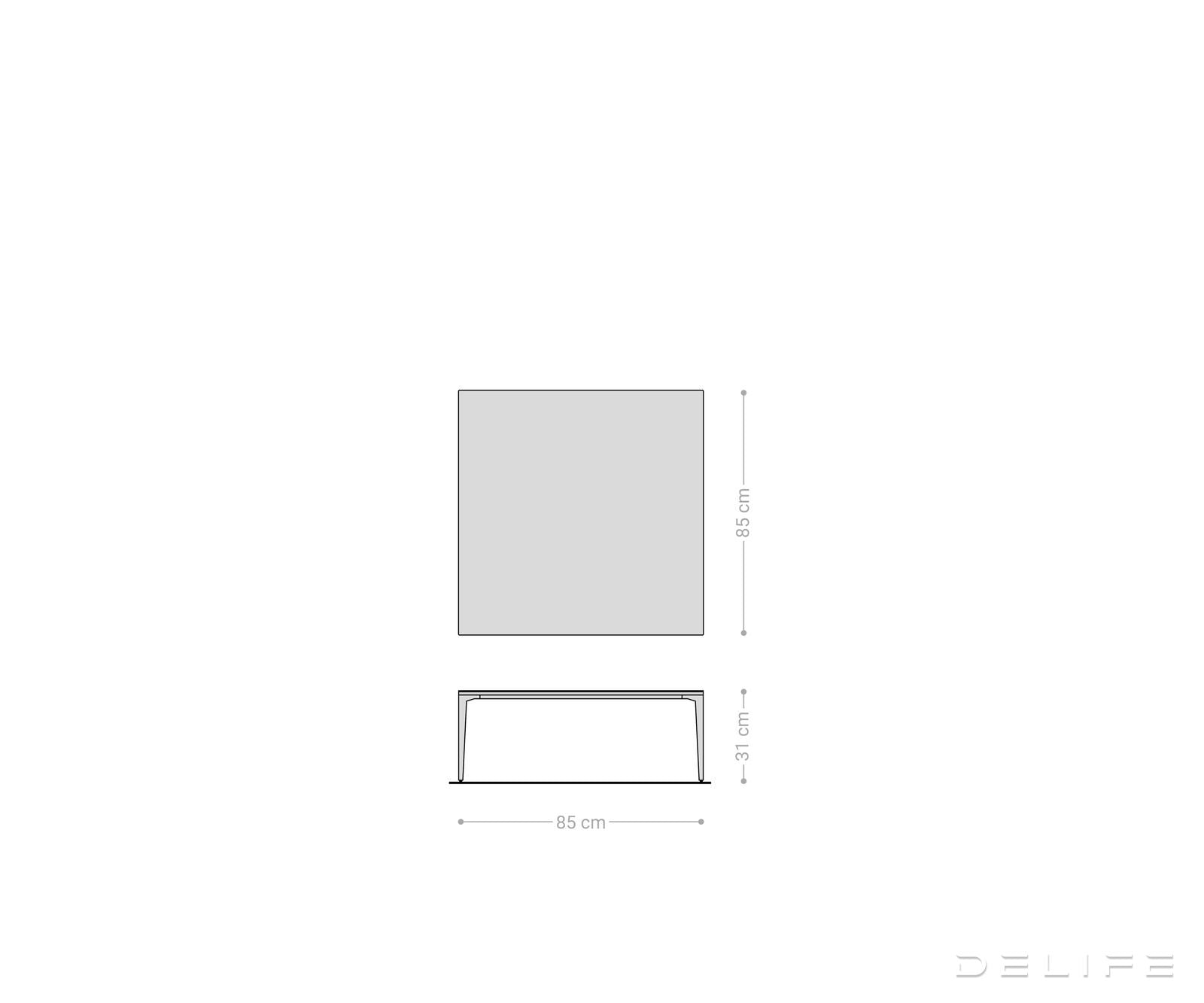 Klub stolić Levente 85x85cm, Materijal: Keramika Laminam Nero Greco