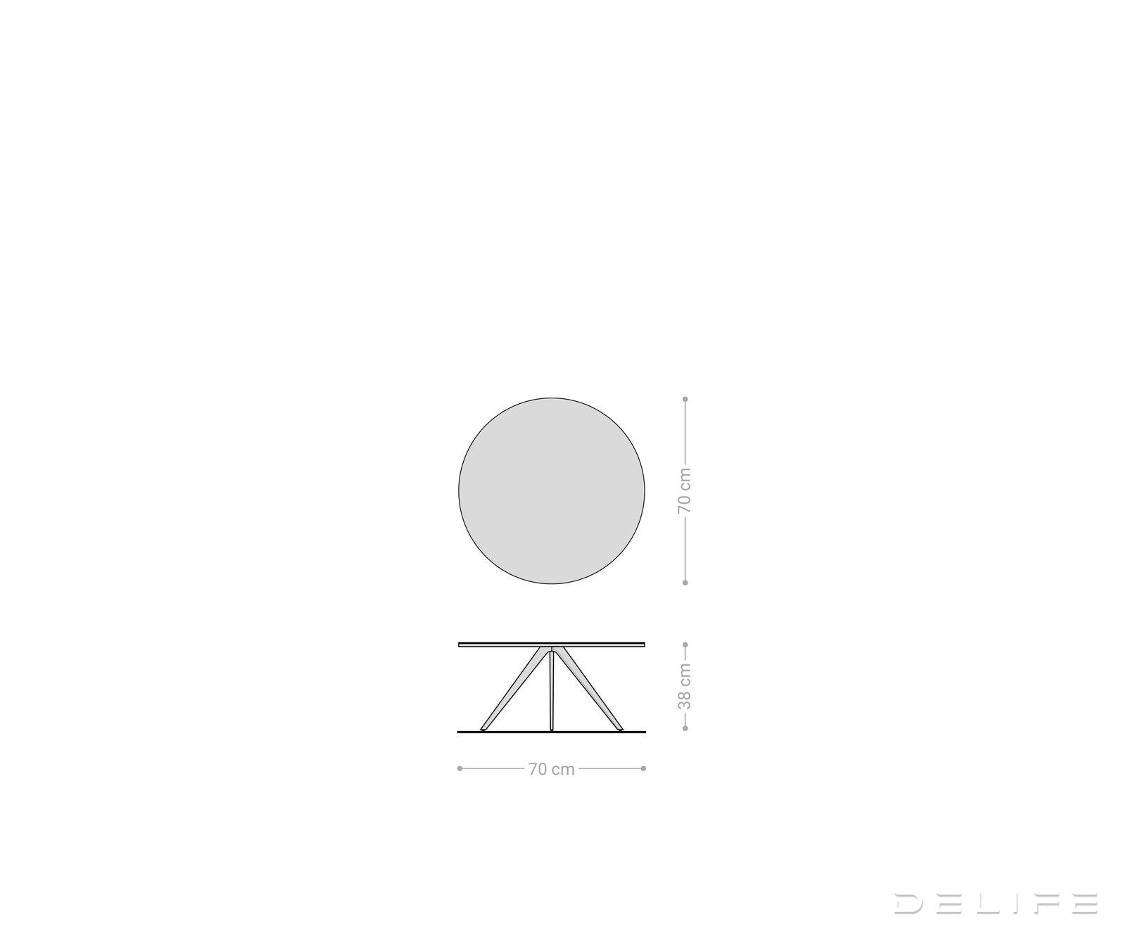 Klub stolić Delron 70x70cm, Materijal: Keramika