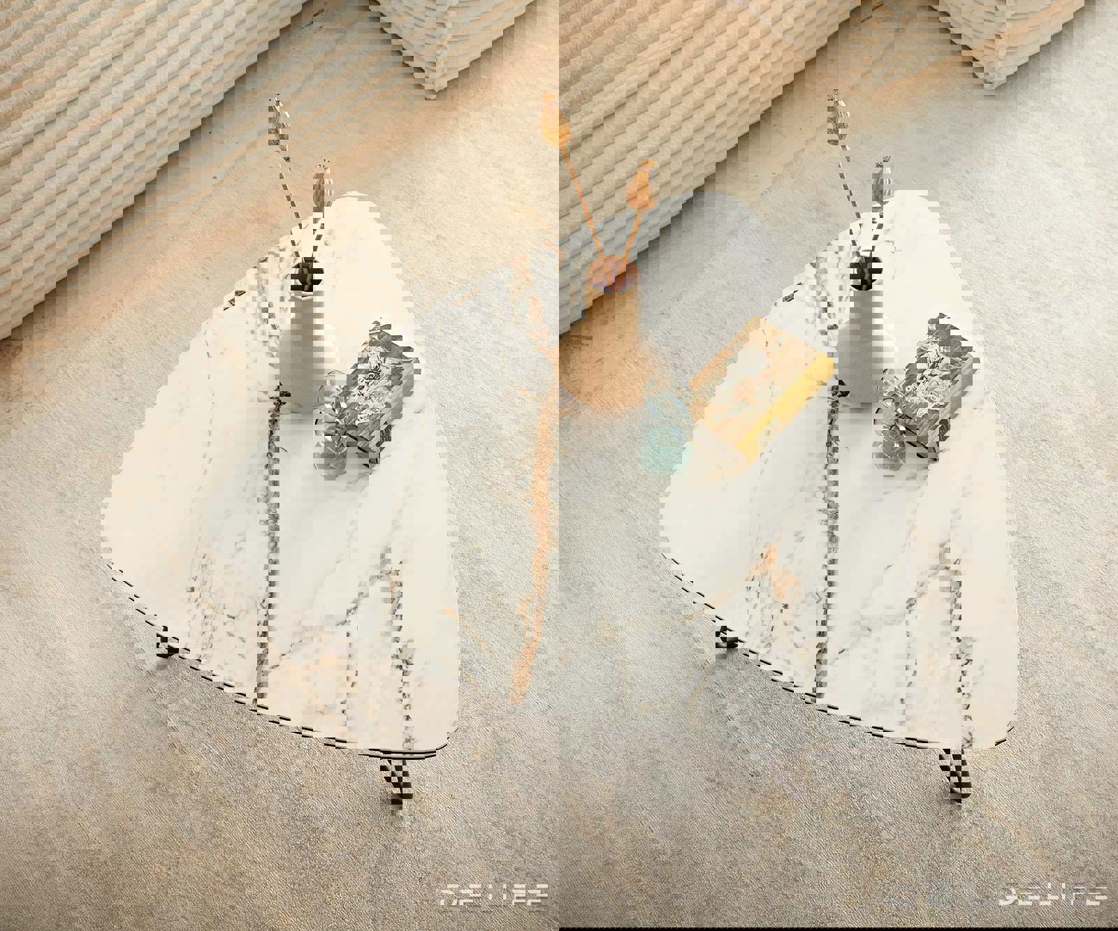 Klub stolić Ekrem 88x85cm, Materijal: Keramika Calacatta