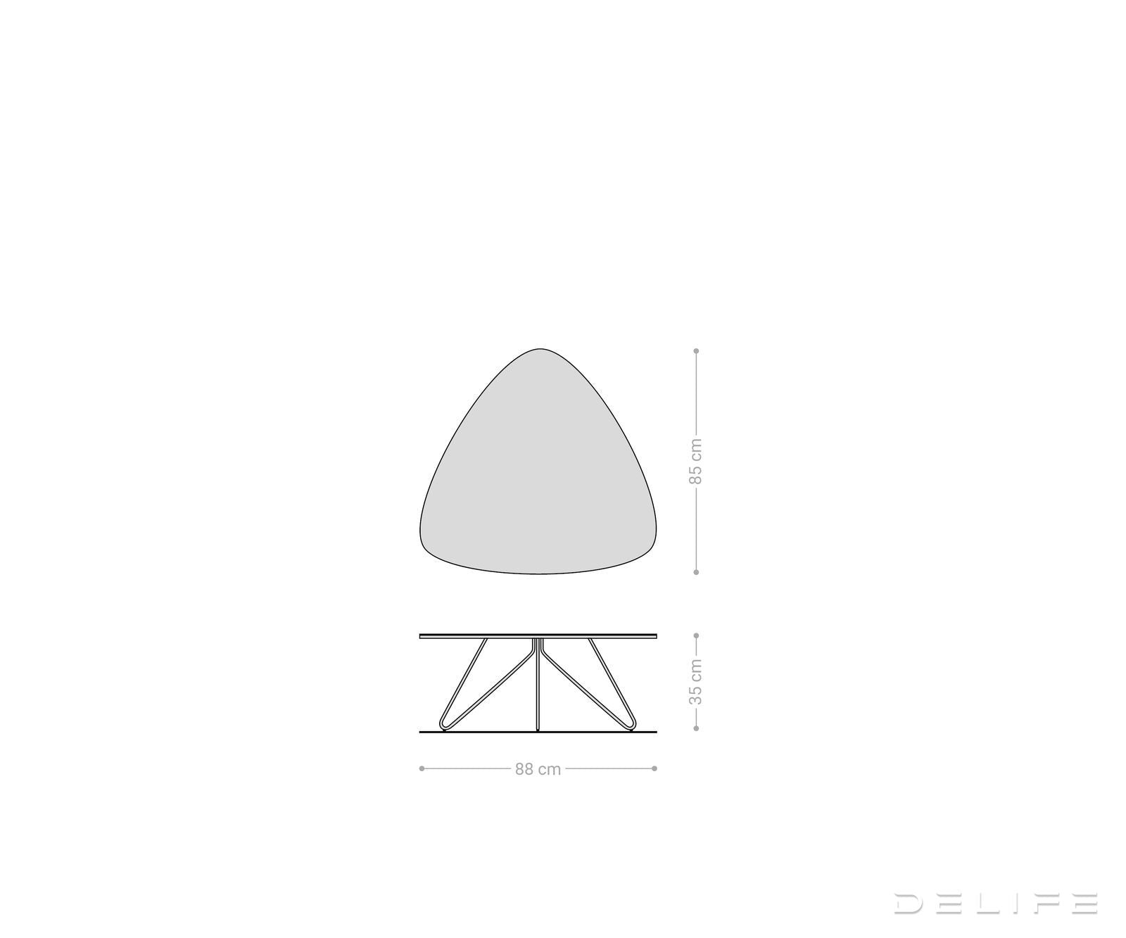 Klub stolić Ekrem 88x85cm, Materijal: Keramika Calacatta