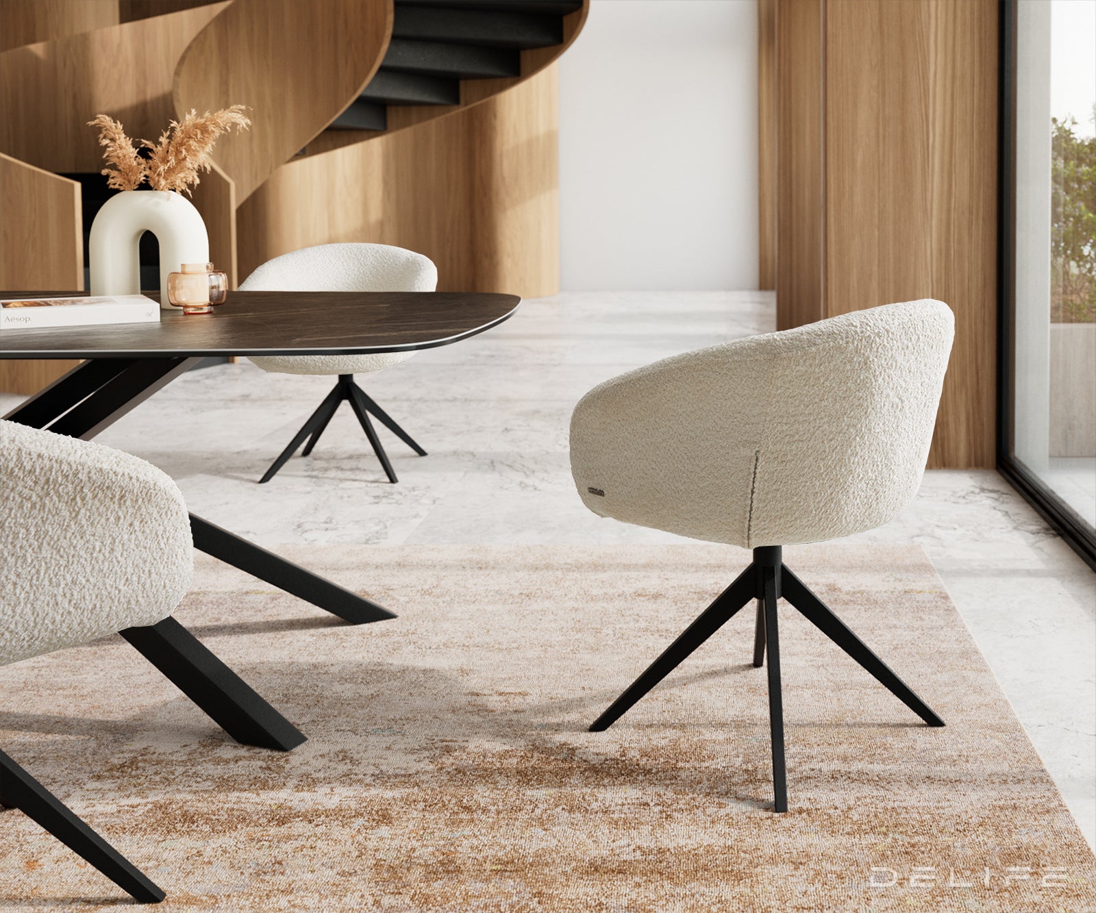 Blagovaonska stolica Vinka, Materijal: Boucle