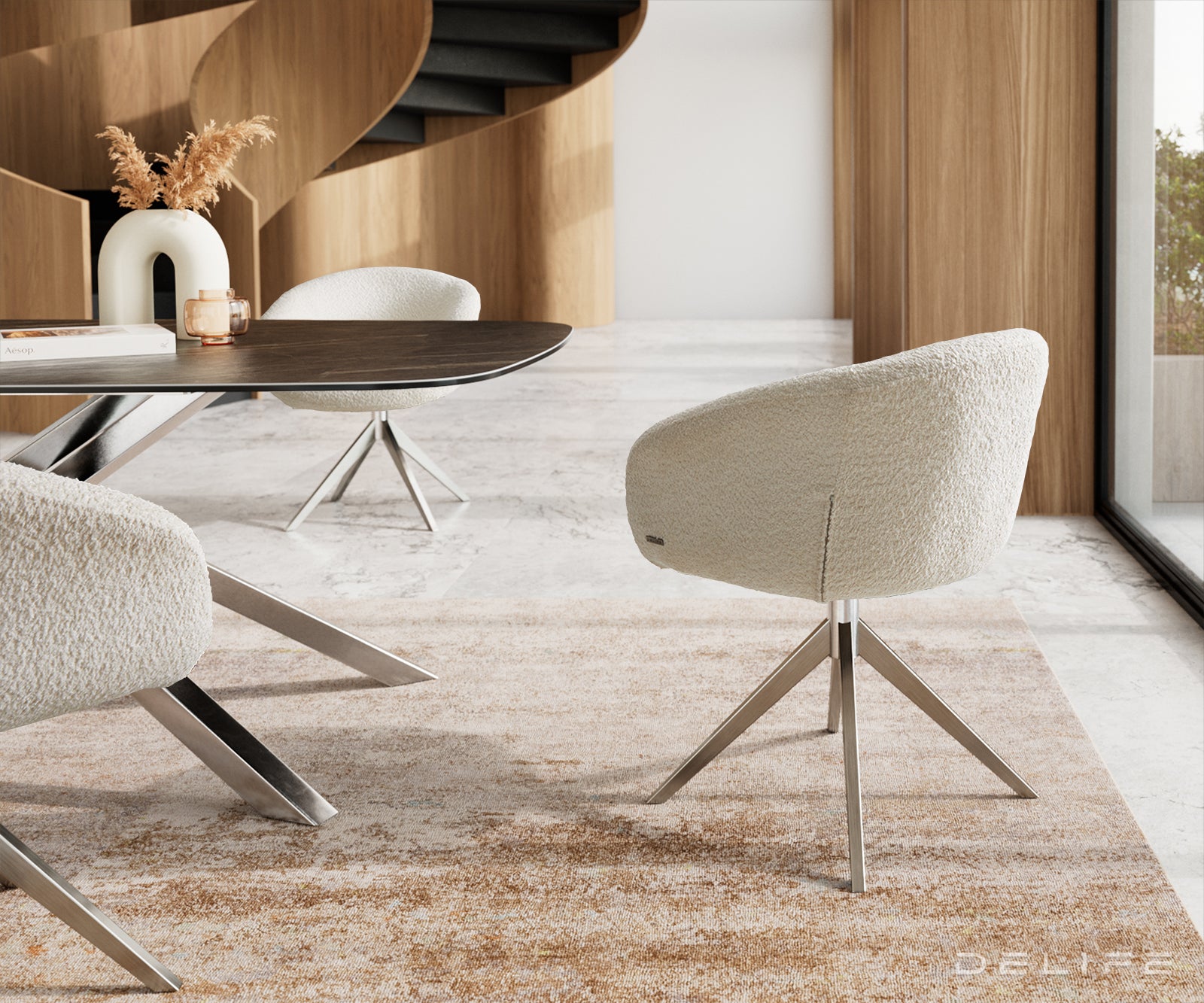 Blagovaonska stolica Vinka, Materijal: Boucle