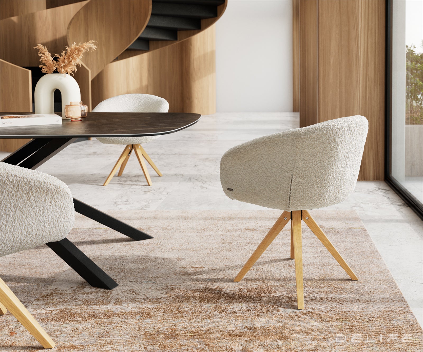 Blagovaonska stolica Vinka, Materijal: Boucle