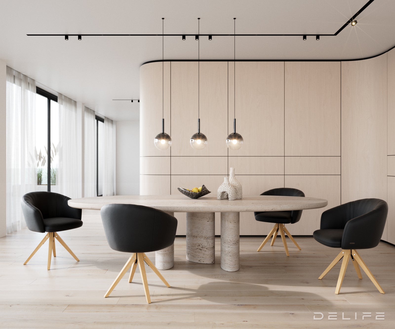 Blagovaonska stolica Caja, Materijal: Koža