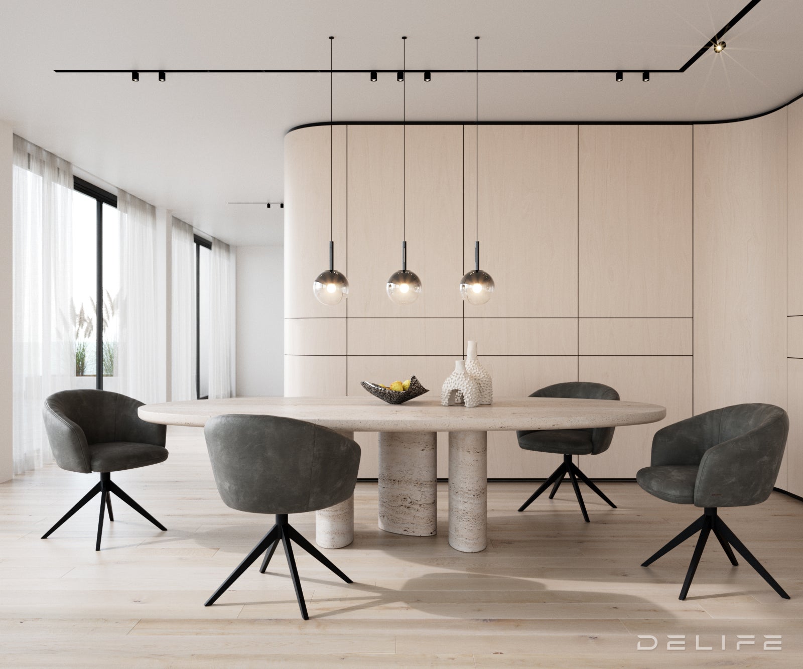 Blagovaonska stolica Caja, Materijal: mikrofibra