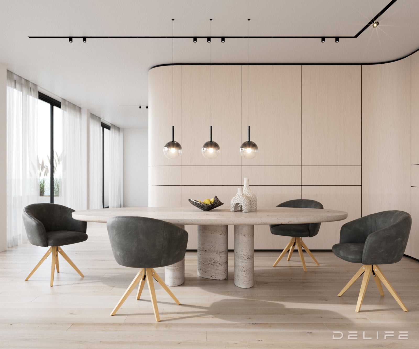 Blagovaonska stolica Caja, Materijal: mikrofibra