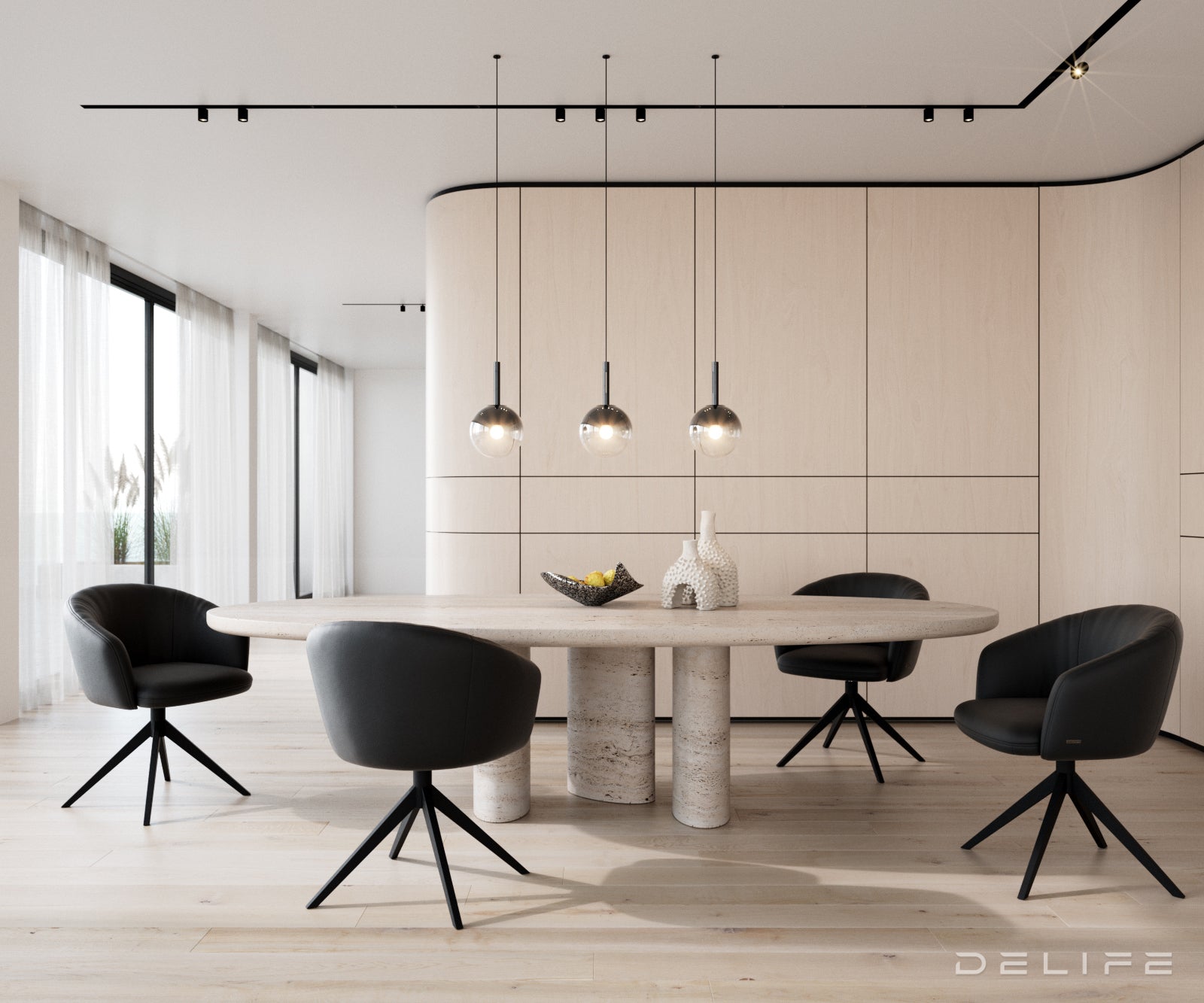 Blagovaonska stolica Caja, Materijal: Koža