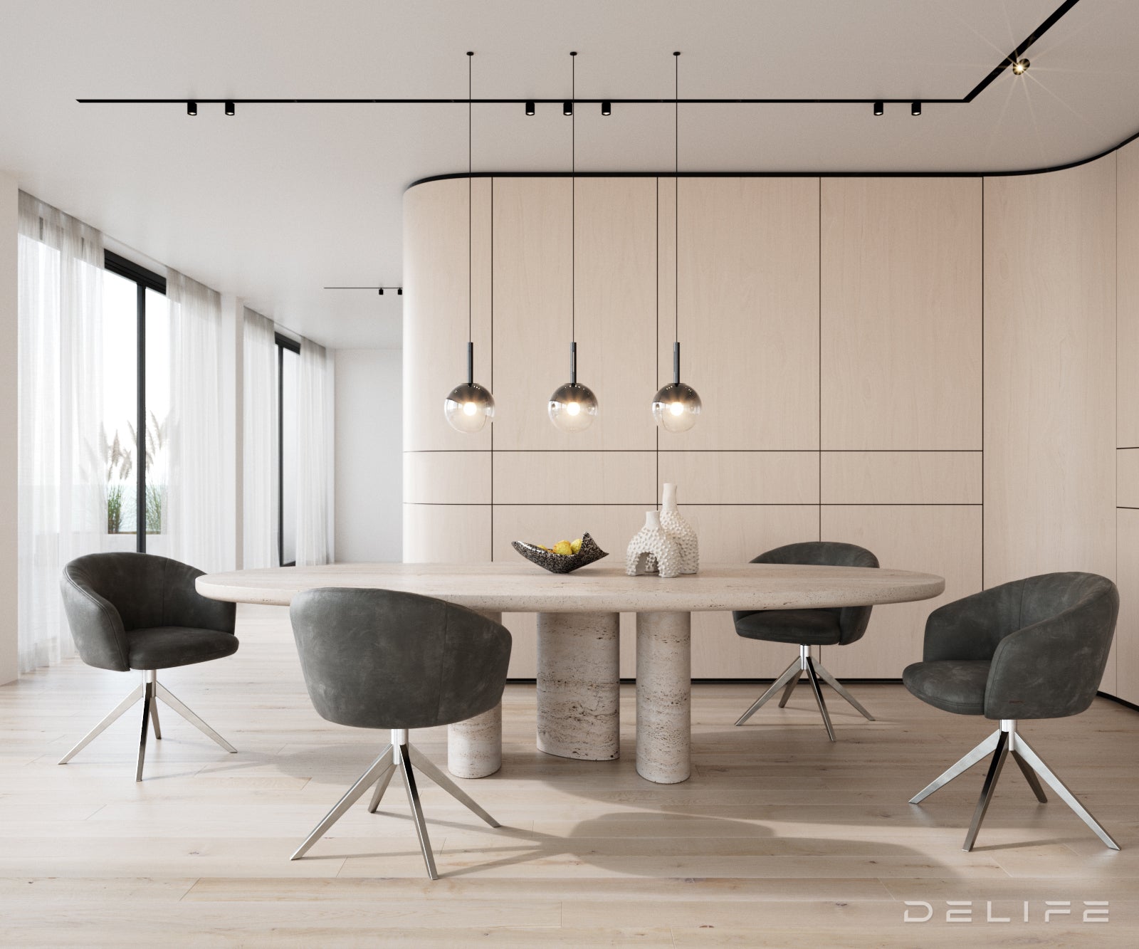 Blagovaonska stolica Caja, Materijal: mikrofibra