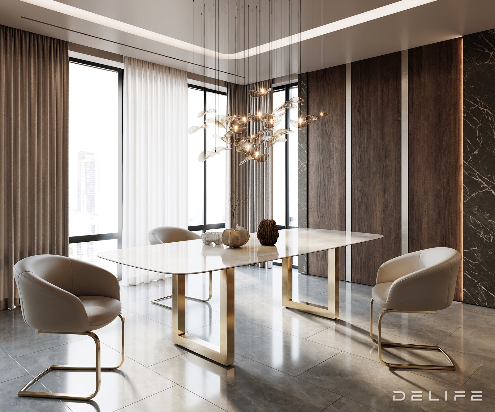 Blagovaonski stol Edge 270x120cm, Materijal: Keramika na staklu