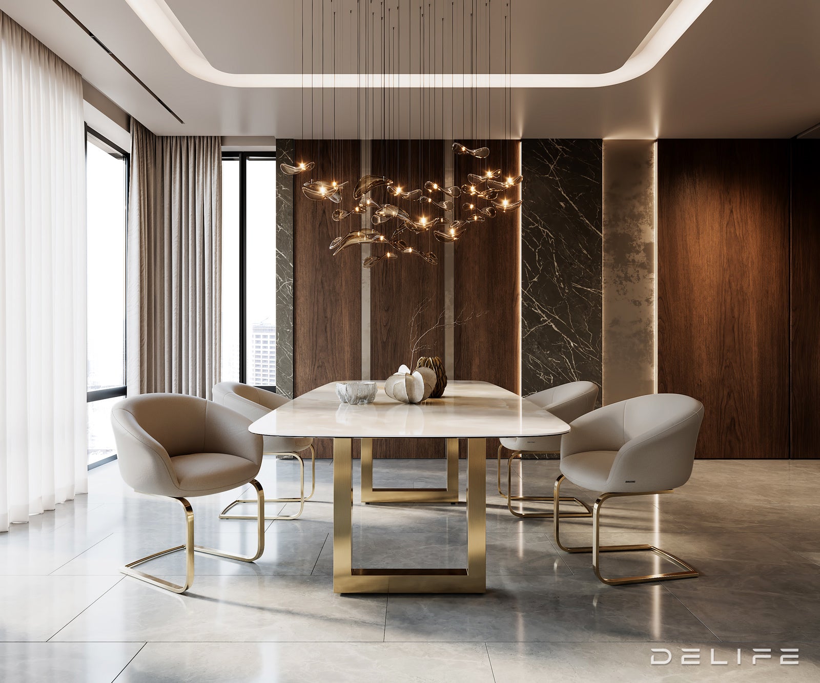 Blagovaonski stol Edge 270x120cm, Materijal: Keramika na staklu