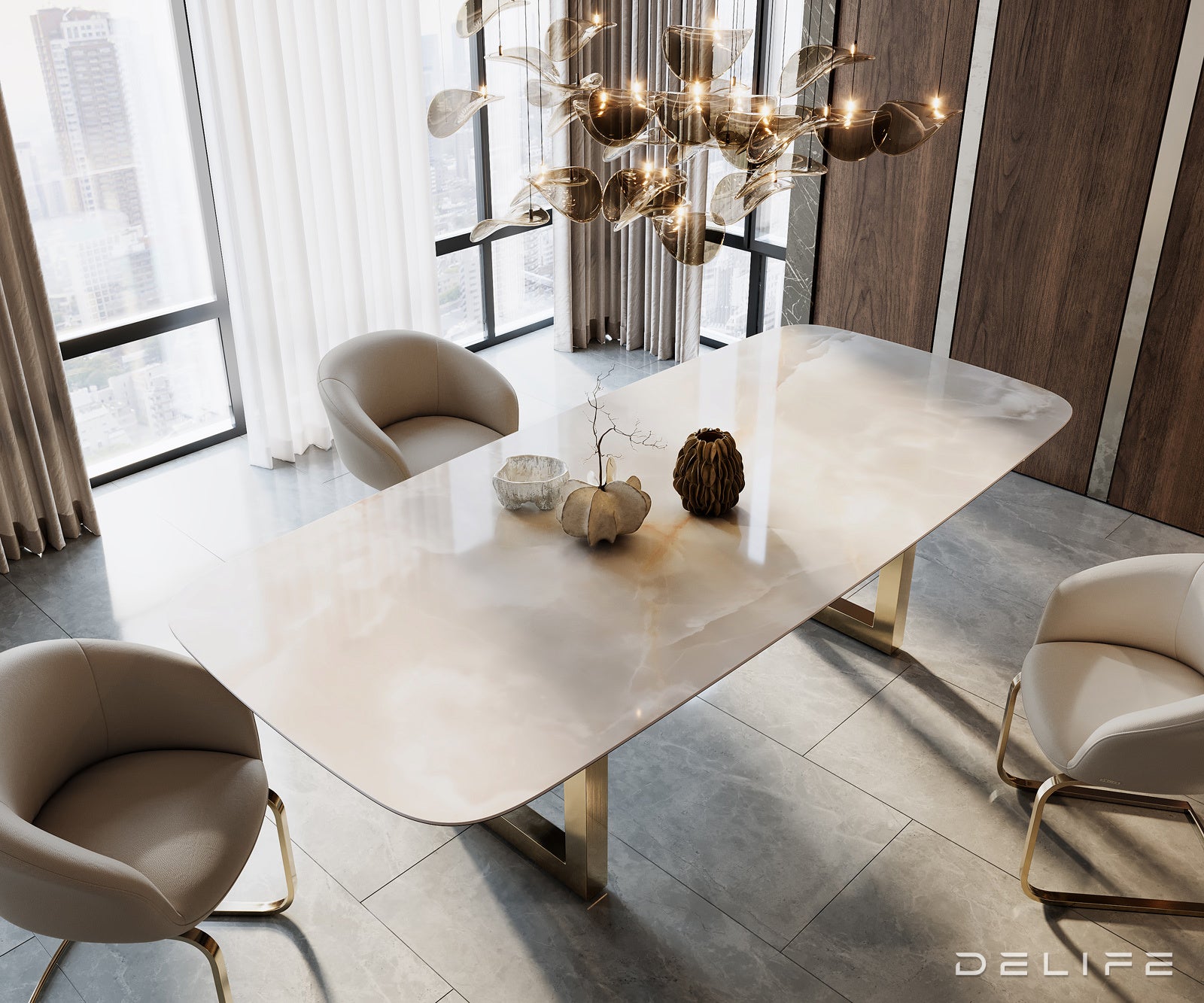 Blagovaonski stol Edge 270x120cm, Materijal: Keramika na staklu