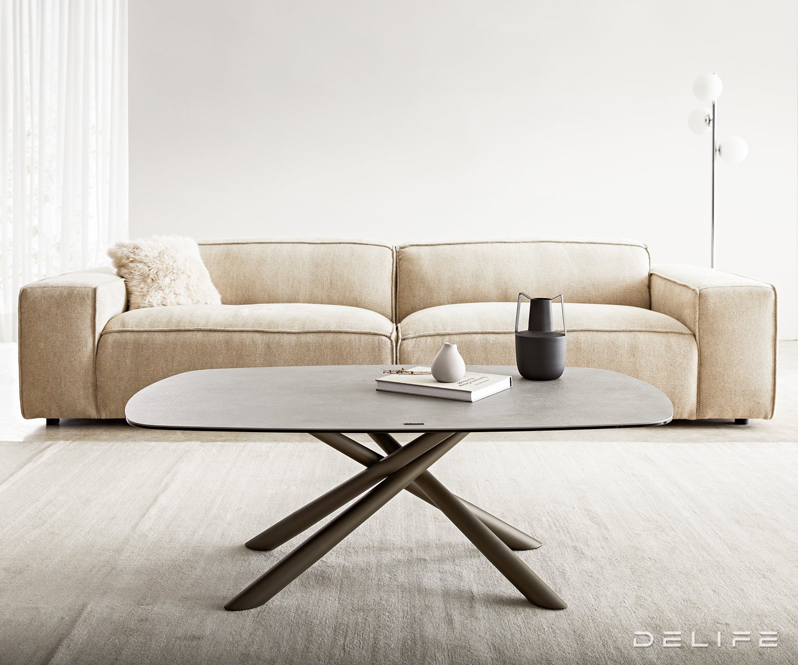 Klub stolić Sarita 120x70cm, Materijal: Keramika Aspetto Concreto