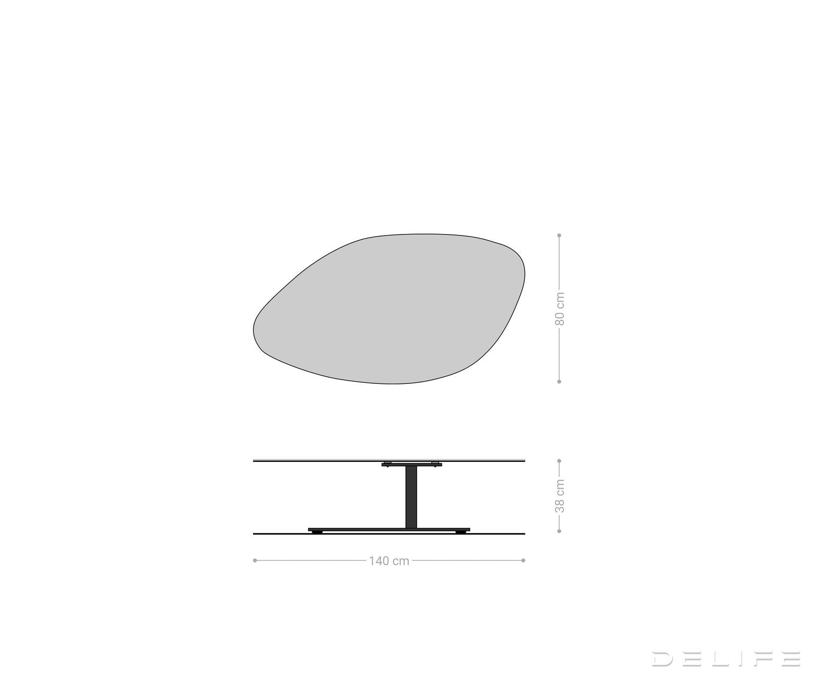 Klub stolić Vibana 140x80cm, Materijal: Keramika Aspetto Concreto