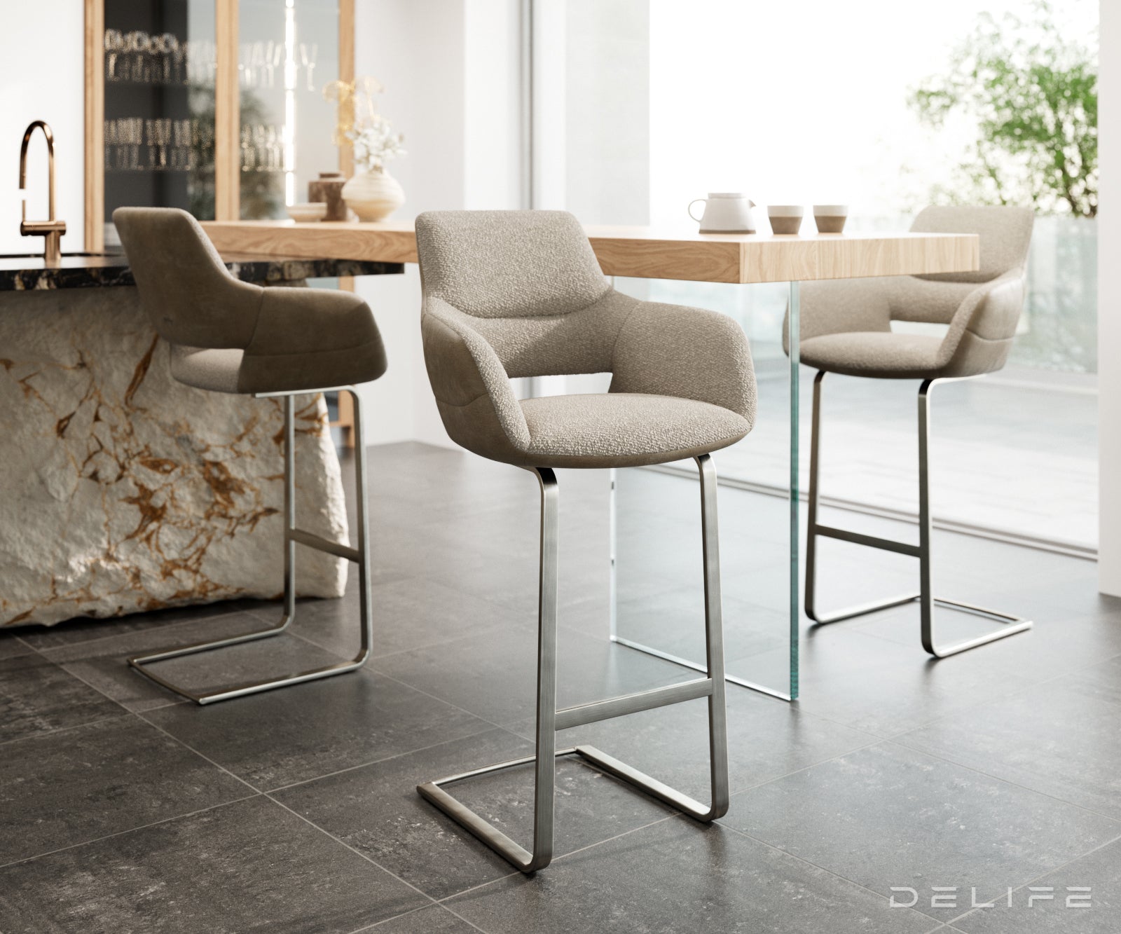 Barska stolica Yago Flex, Materijal: Mikrofibra/Boucle