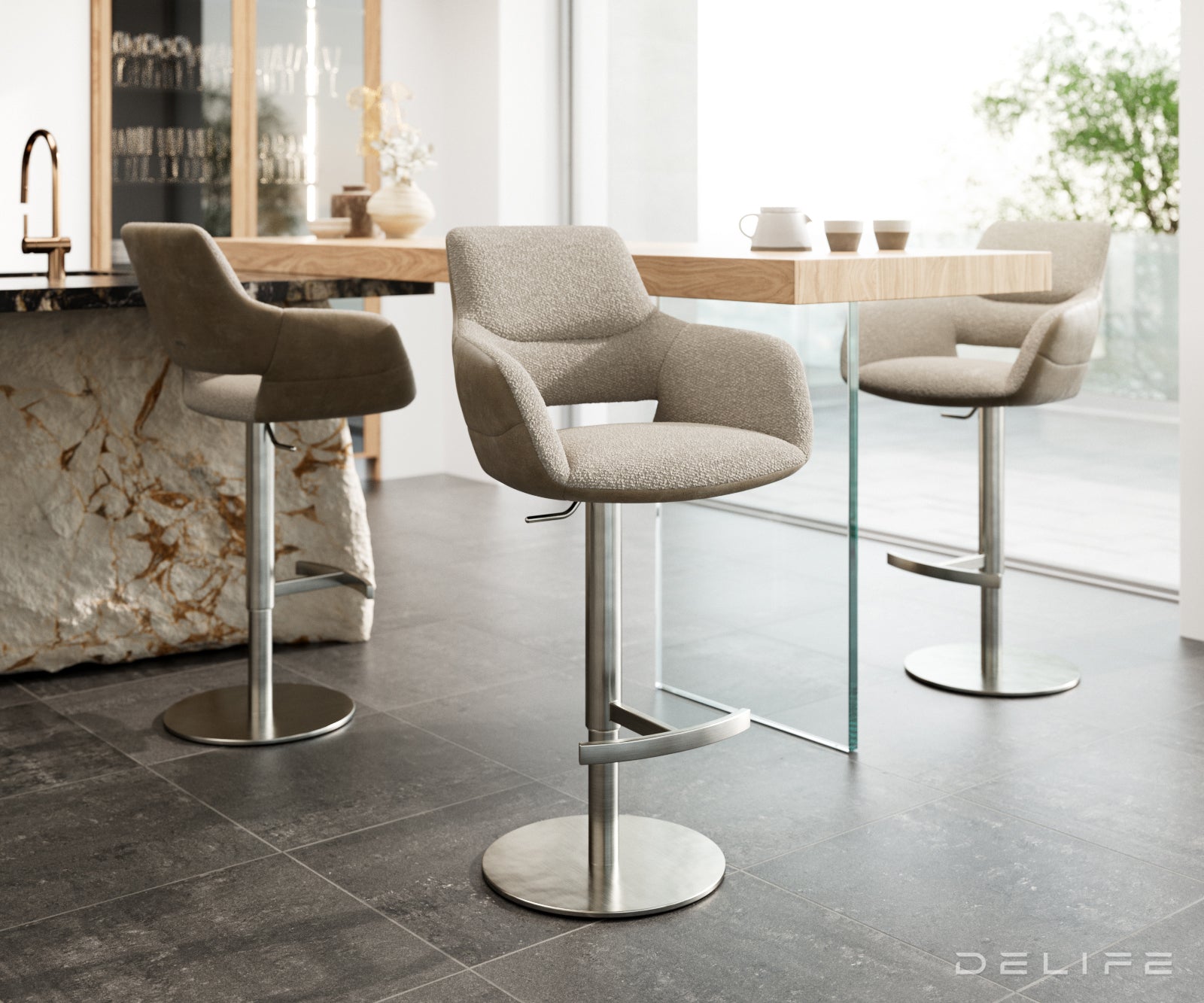 Barska stolica Yago Flex, Materijal: Mikrofibra/Boucle