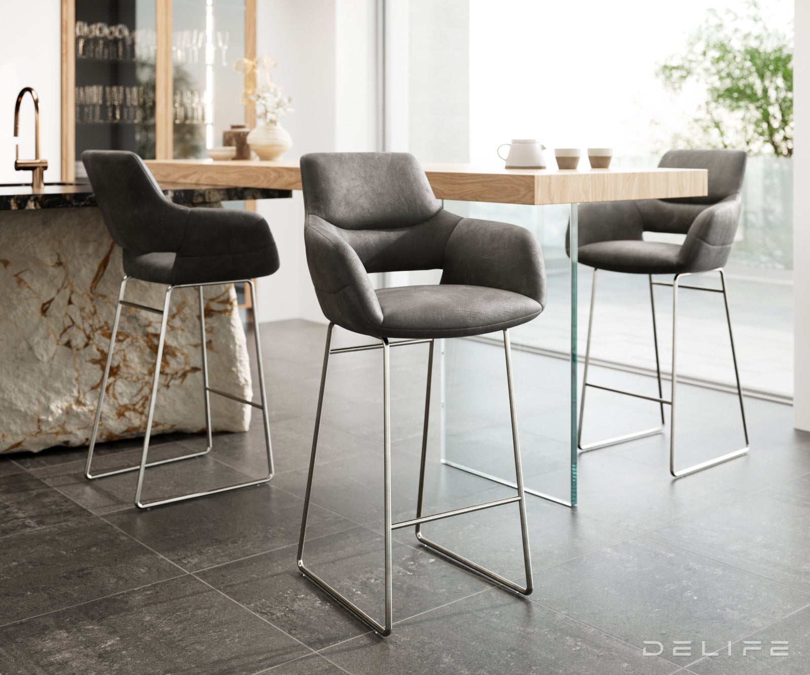 Barska stolica Yago Flex, Materijal: Mikrofibra