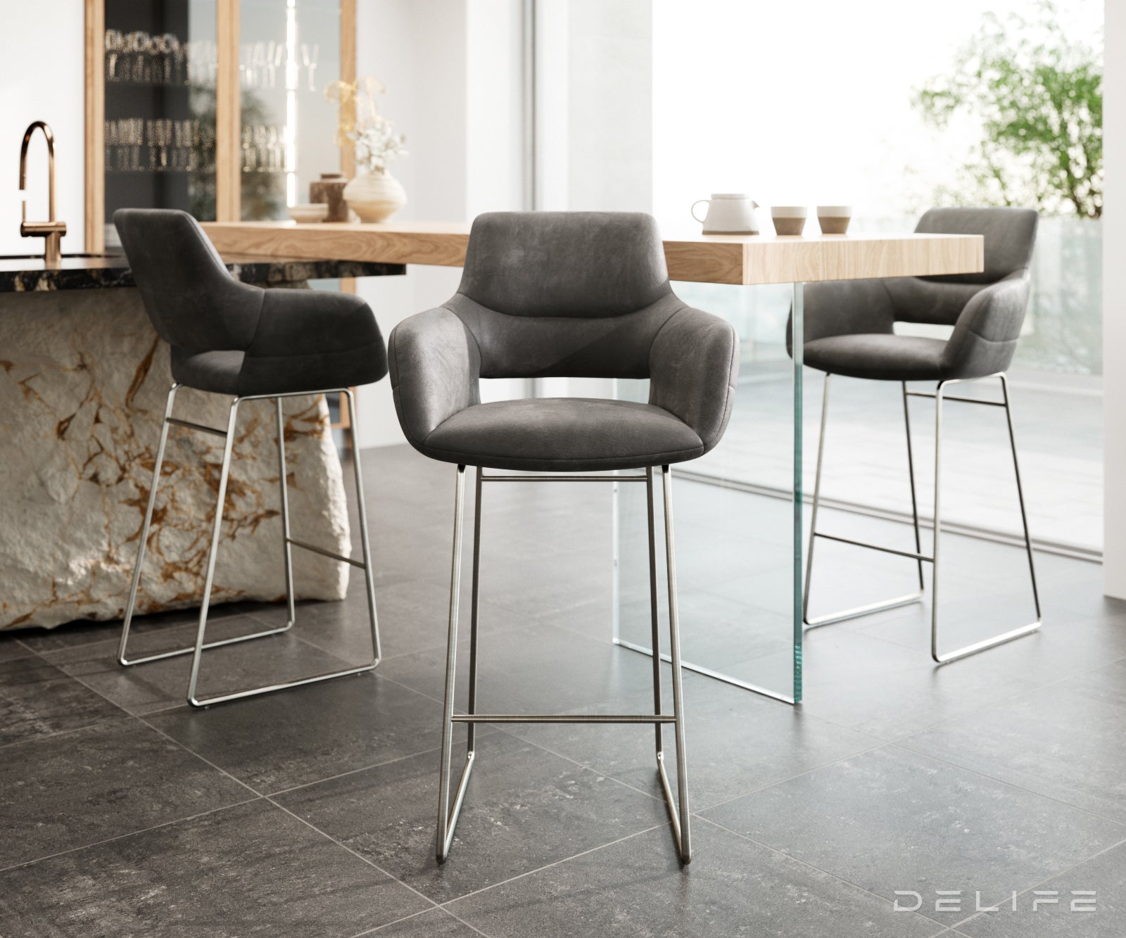 Barska stolica Yago Flex, Materijal: Mikrofibra