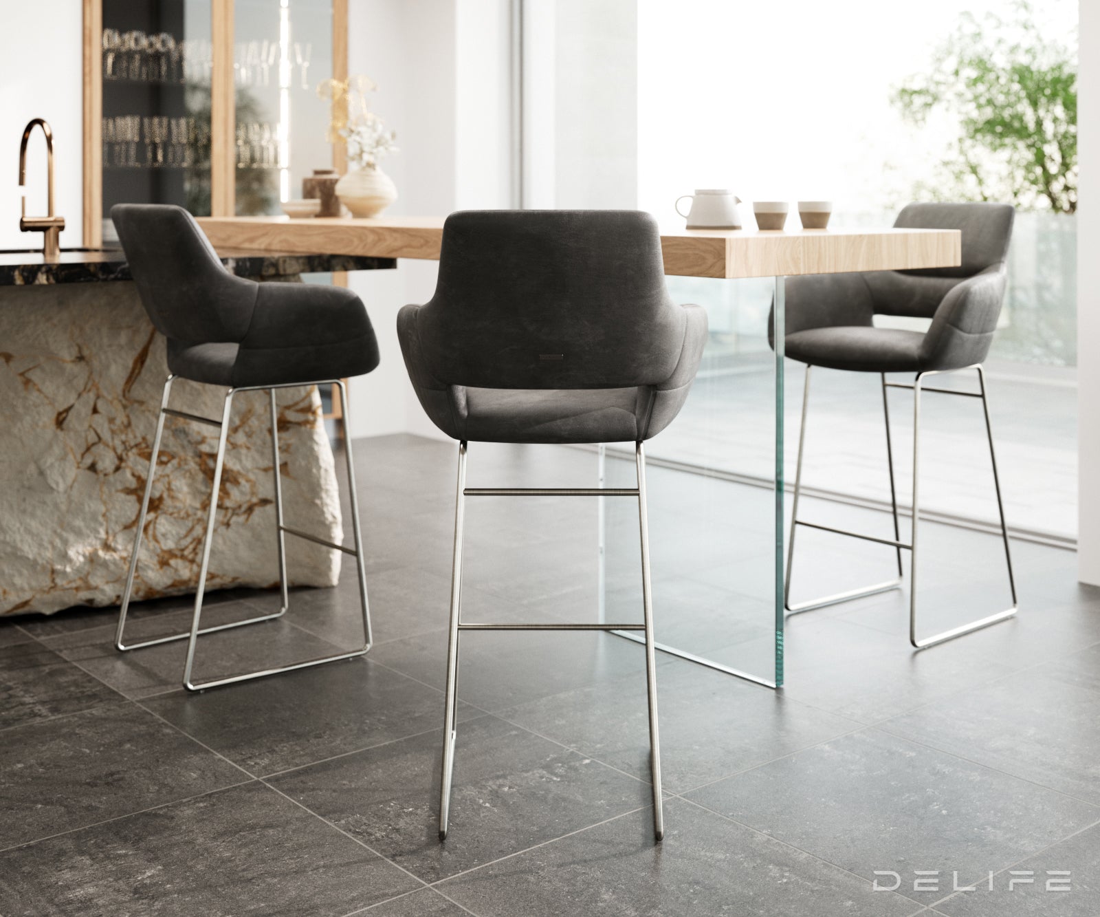 Barska stolica Yago Flex, Materijal: Mikrofibra