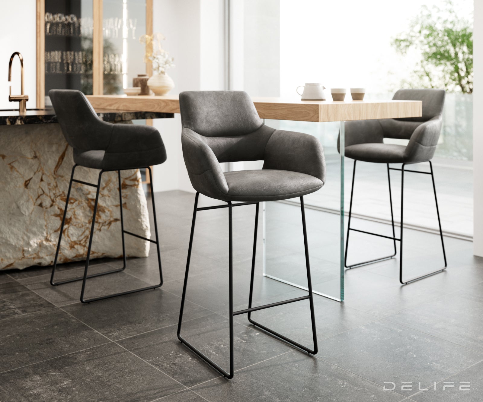 Barska stolica Yago Flex, Materijal: Mikrofibra