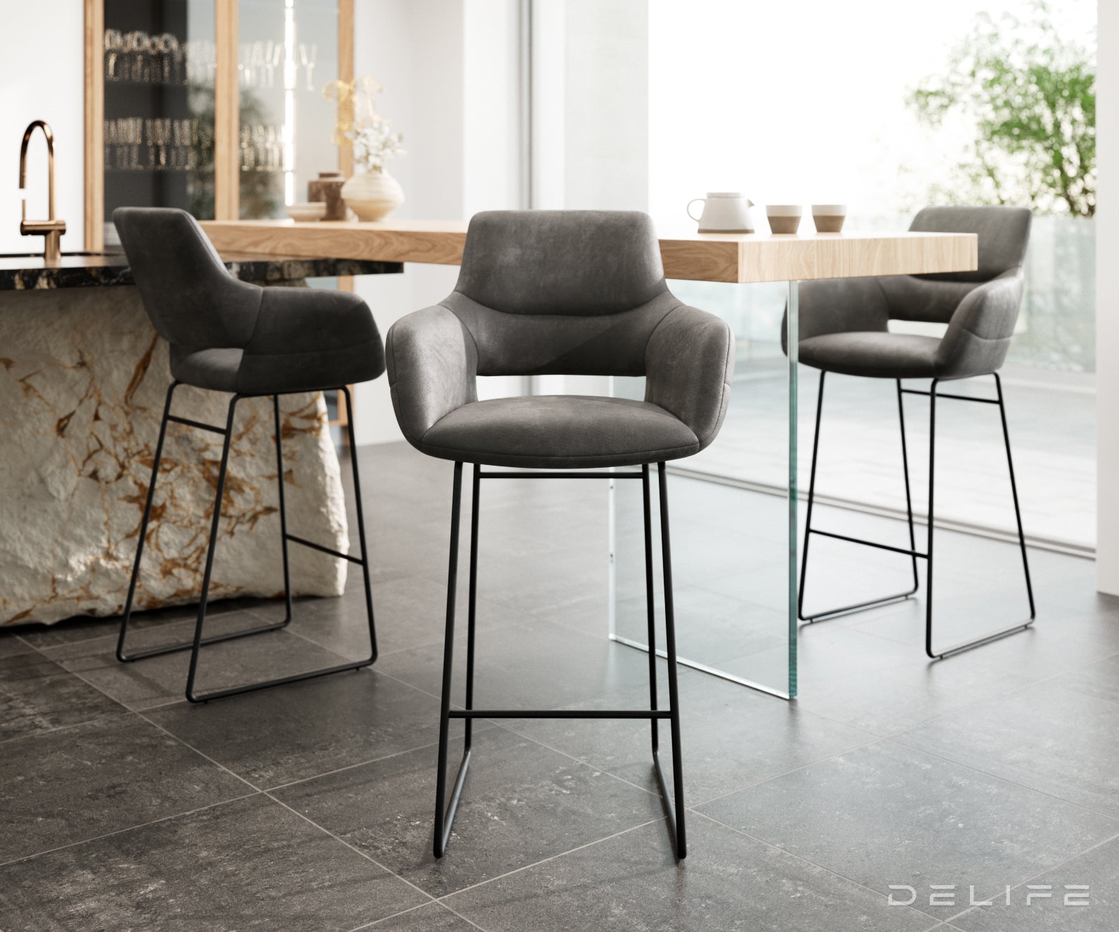 Barska stolica Yago Flex, Materijal: Mikrofibra