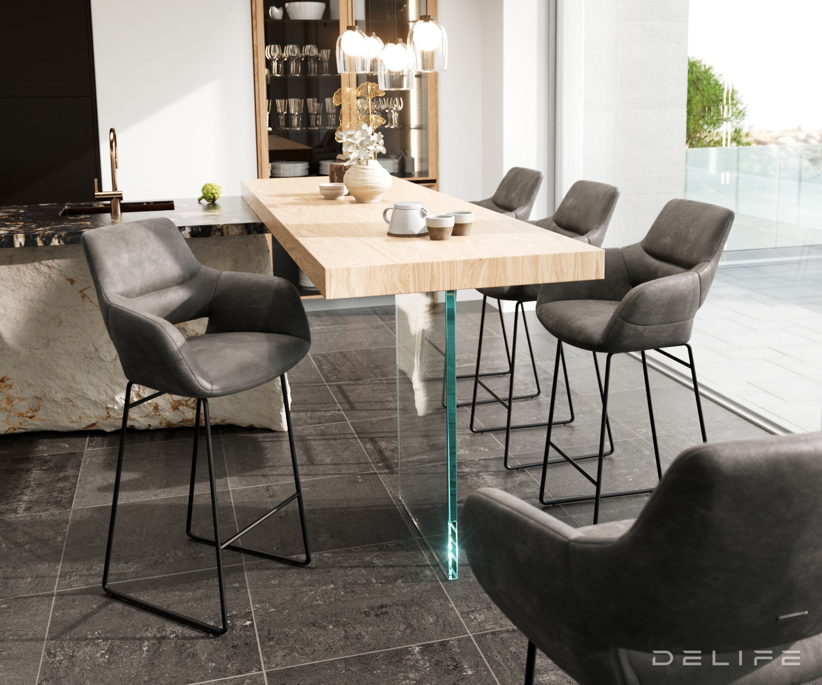 Barska stolica Yago Flex, Materijal: Mikrofibra