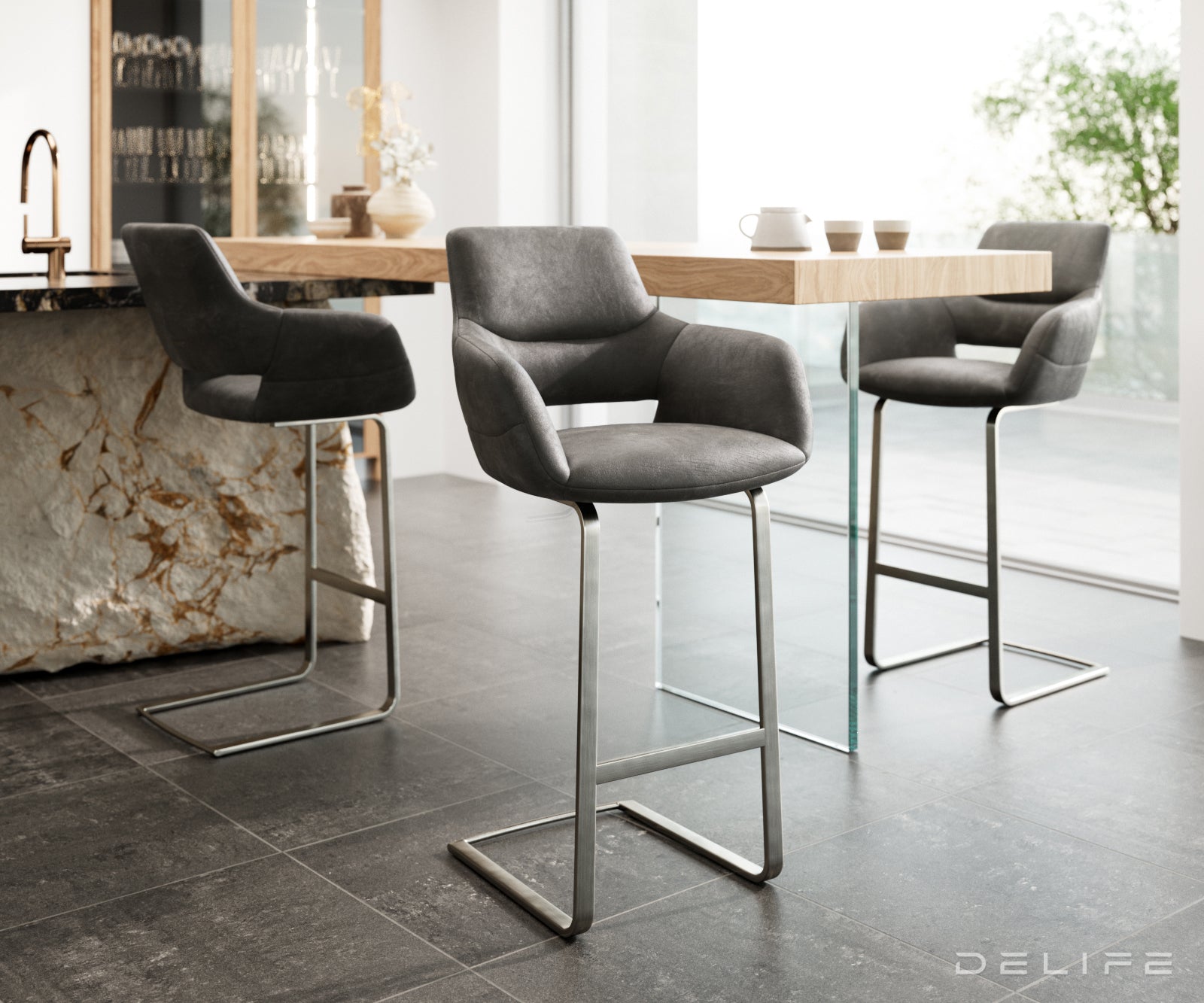 Barska stolica Yago Flex, Materijal: Mikrofibra