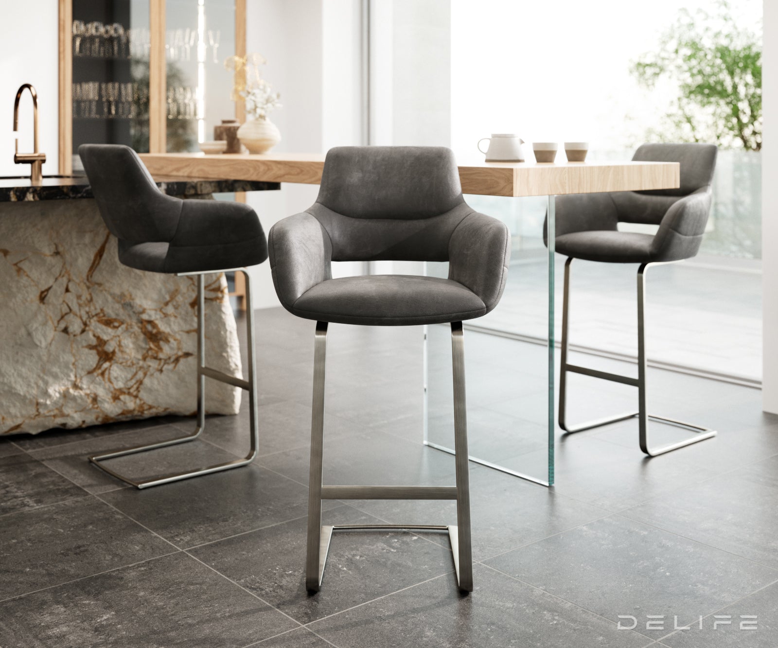 Barska stolica Yago Flex, Materijal: Mikrofibra