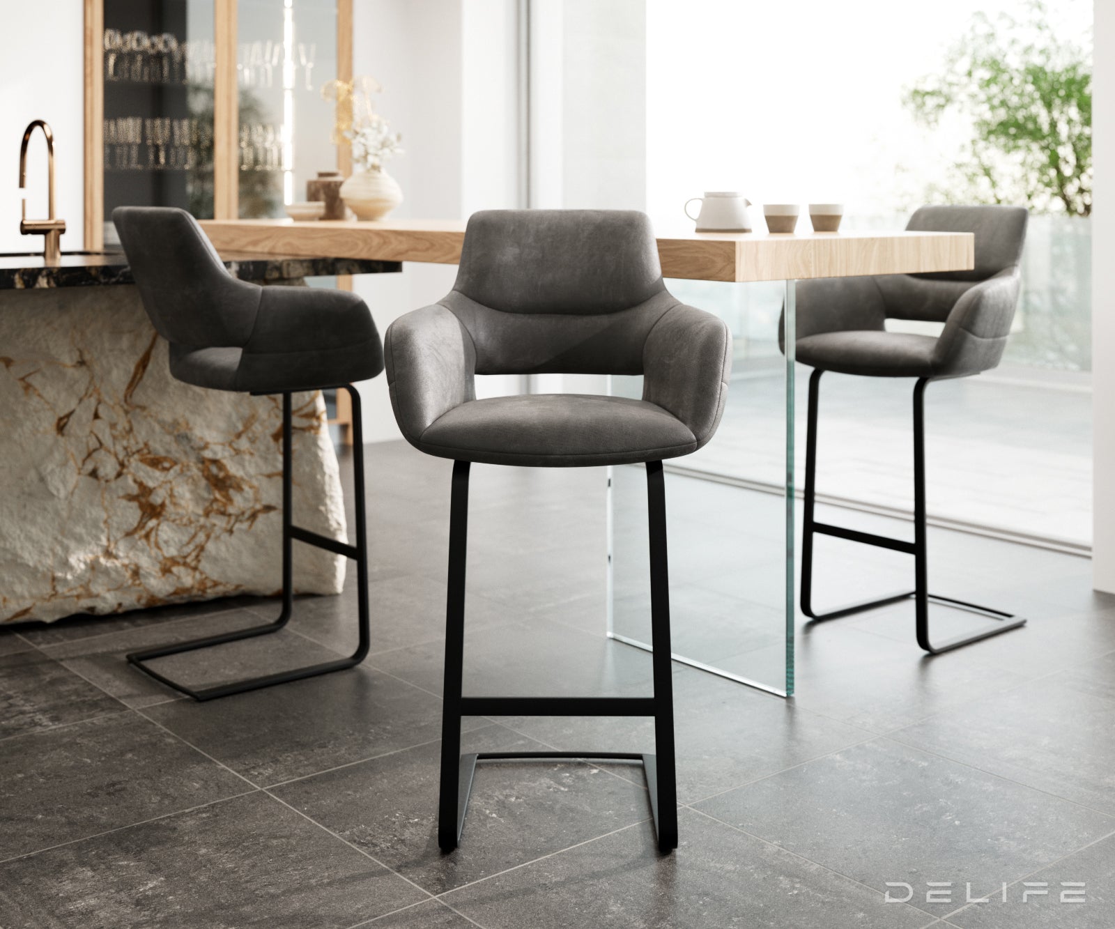 Barska stolica Yago Flex, Materijal: Mikrofibra