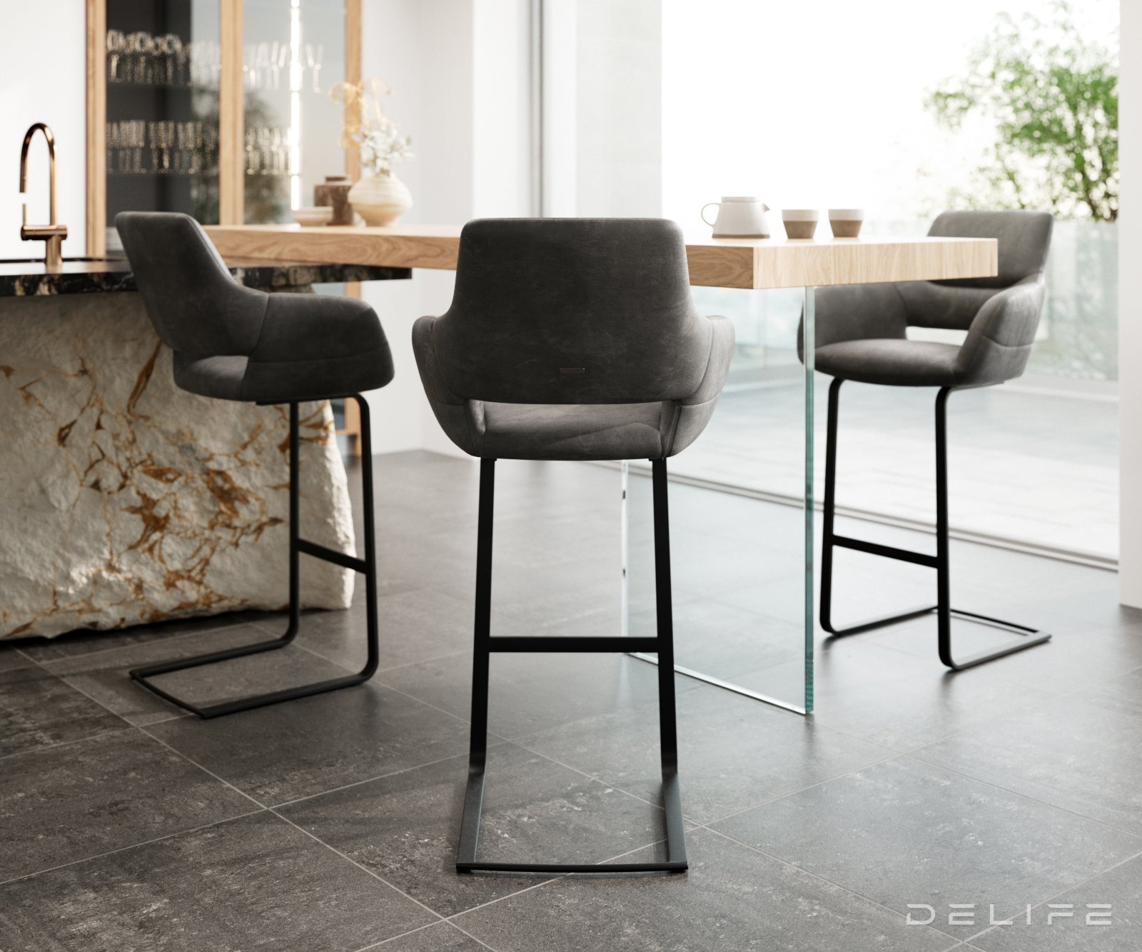 Barska stolica Yago Flex, Materijal: Mikrofibra