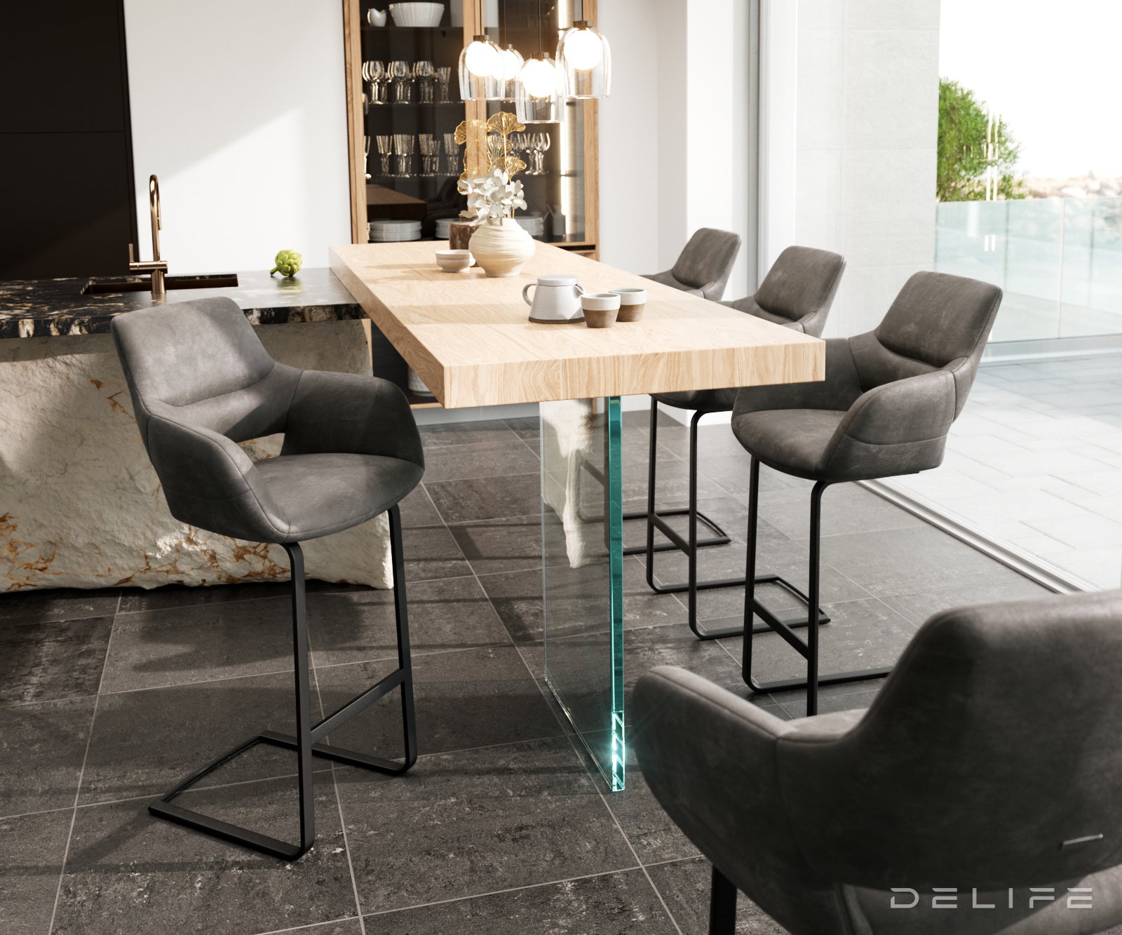 Barska stolica Yago Flex, Materijal: Mikrofibra