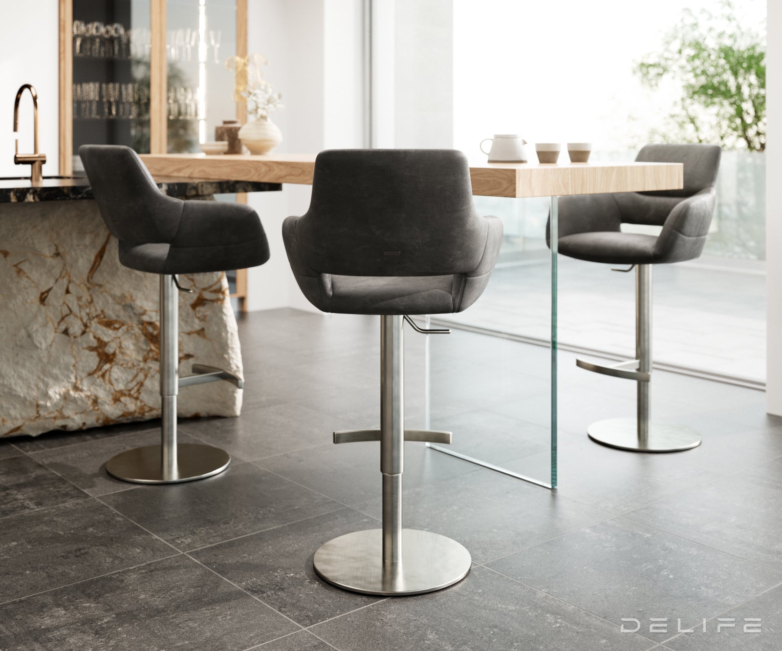 Barska stolica Yago Flex, Materijal: Mikrofibra