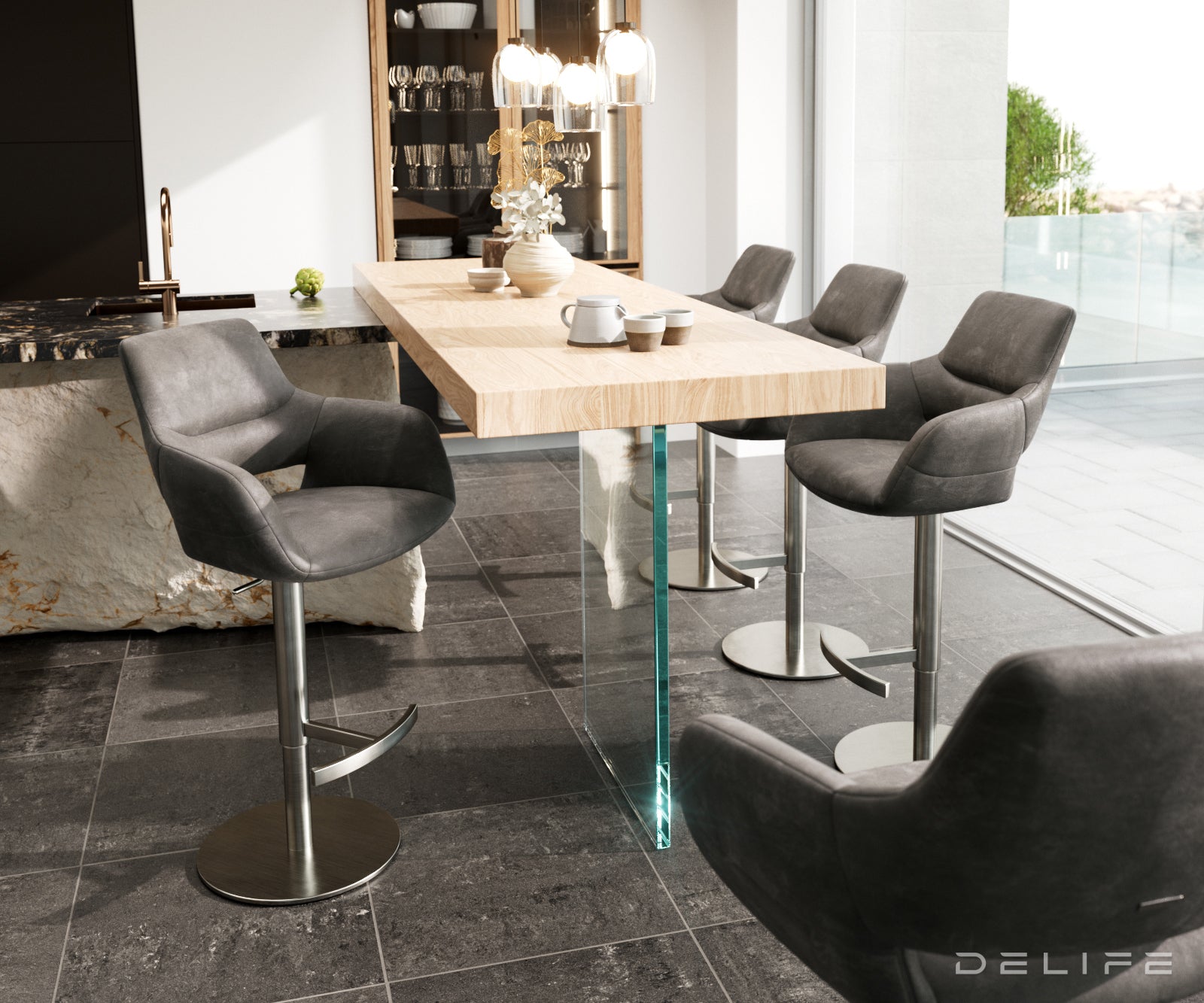 Barska stolica Yago Flex, Materijal: Mikrofibra