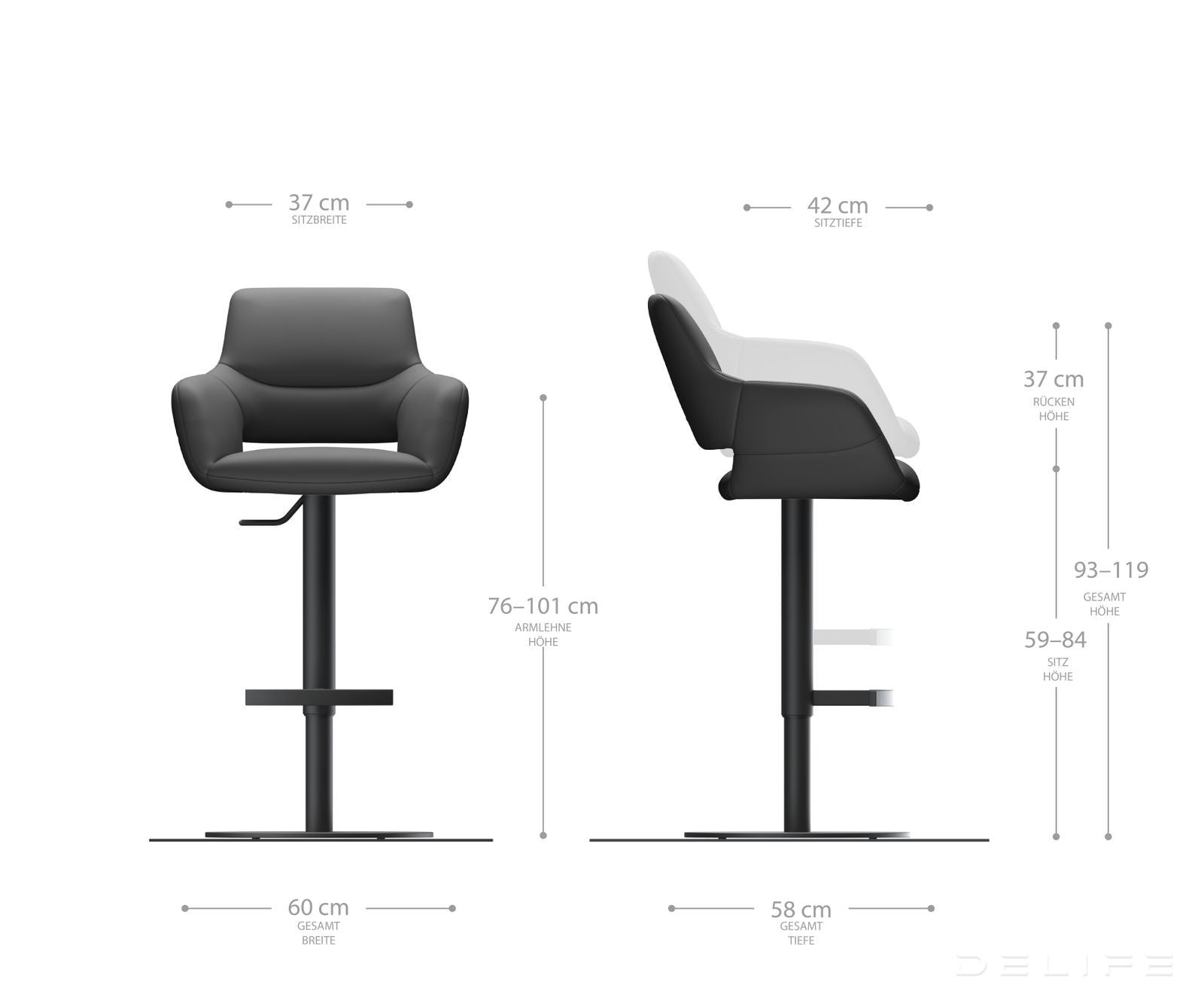 Barska stolica Yago Flex, Materijal: Mikrofibra