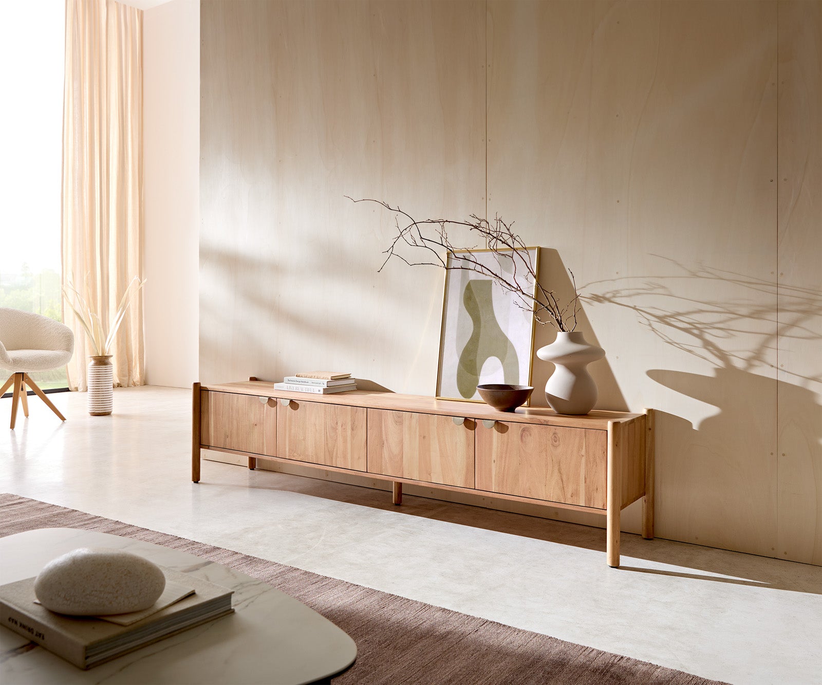 TV Komoda Caius 200cm, Materijal: Bagrem