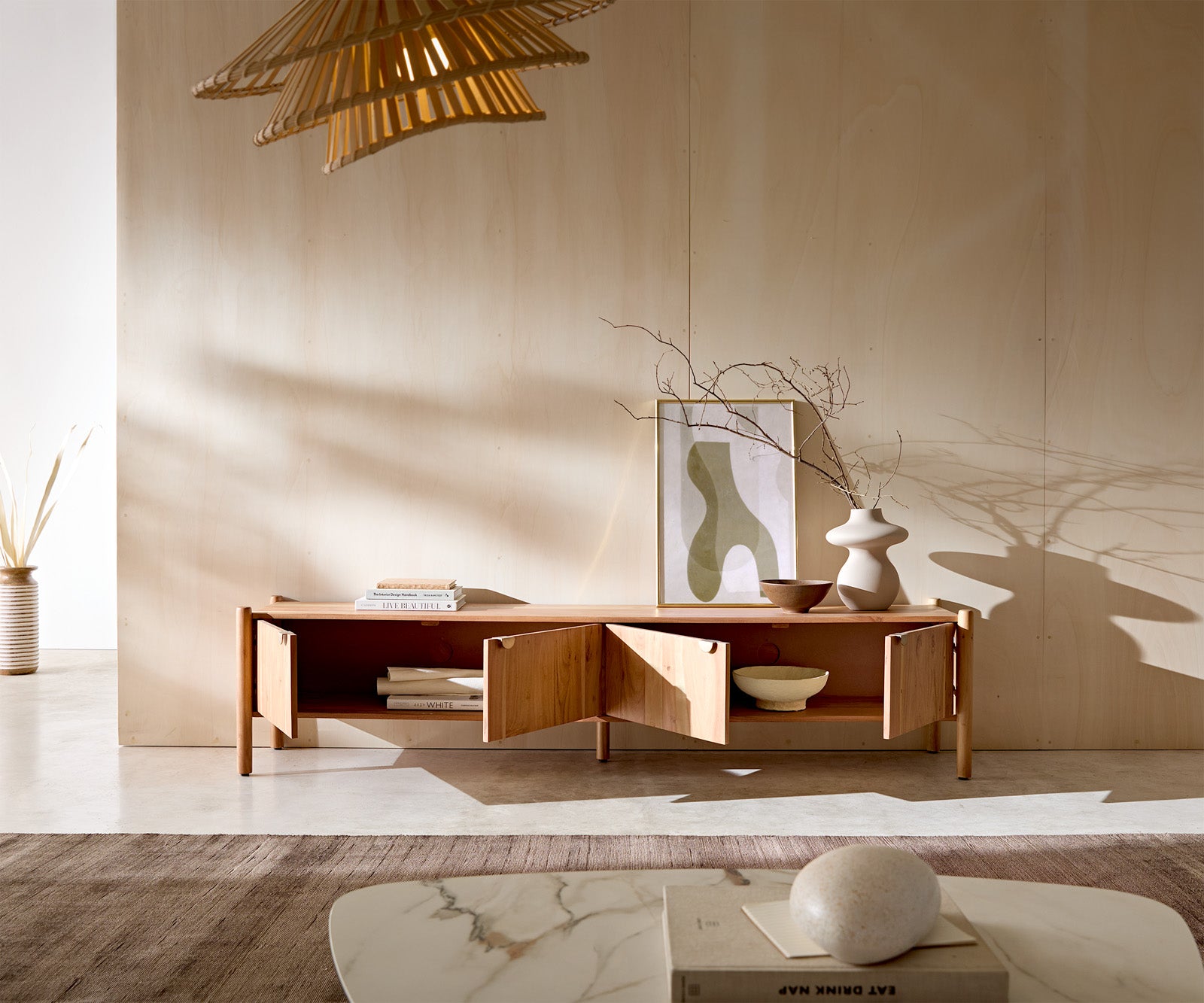 TV Komoda Caius 200cm, Materijal: Bagrem