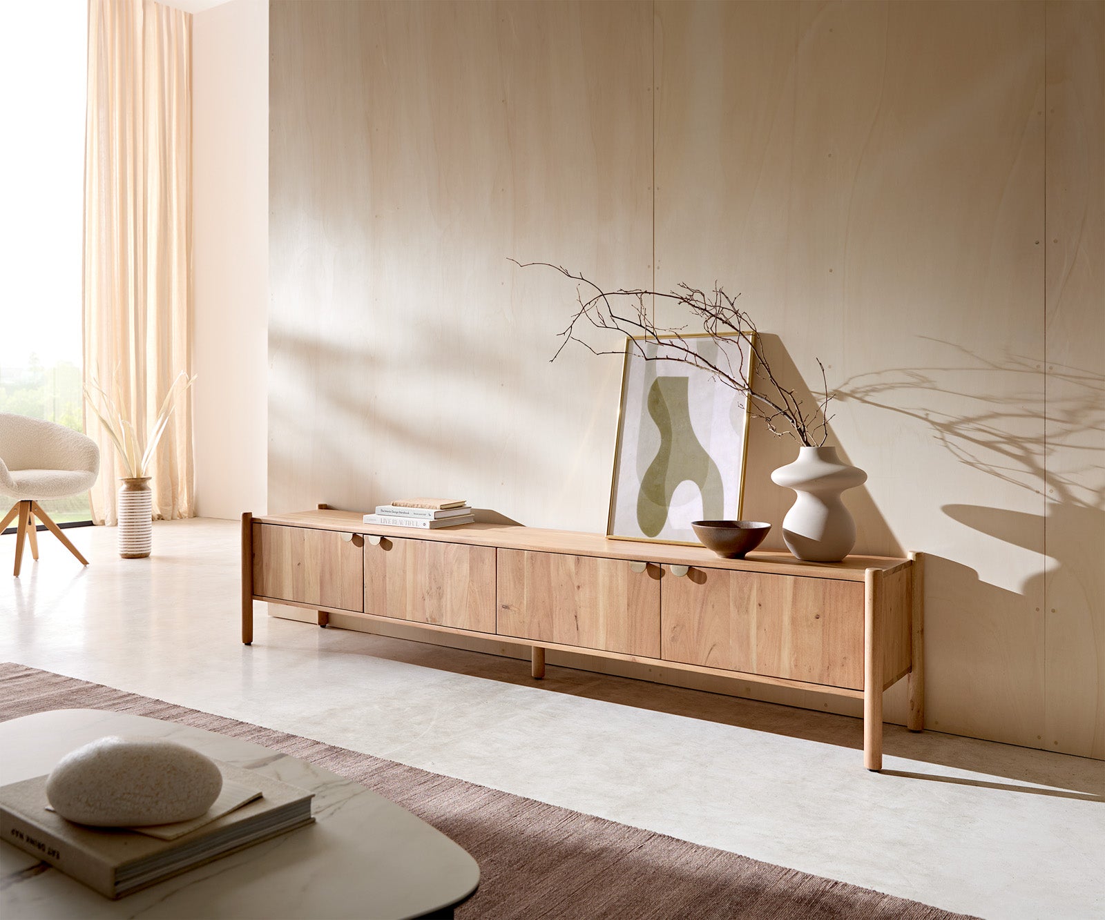 TV Komoda Caius 220cm, Materijal: Bagrem