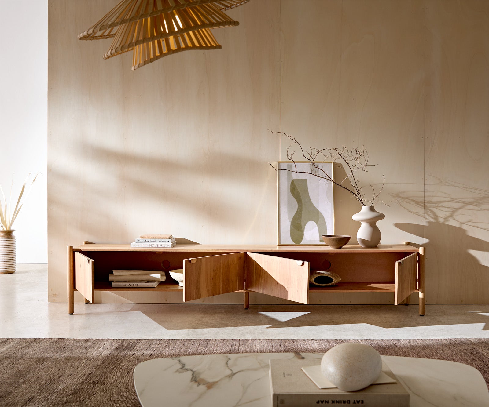 TV Komoda Caius 240cm, Materijal: Bagrem