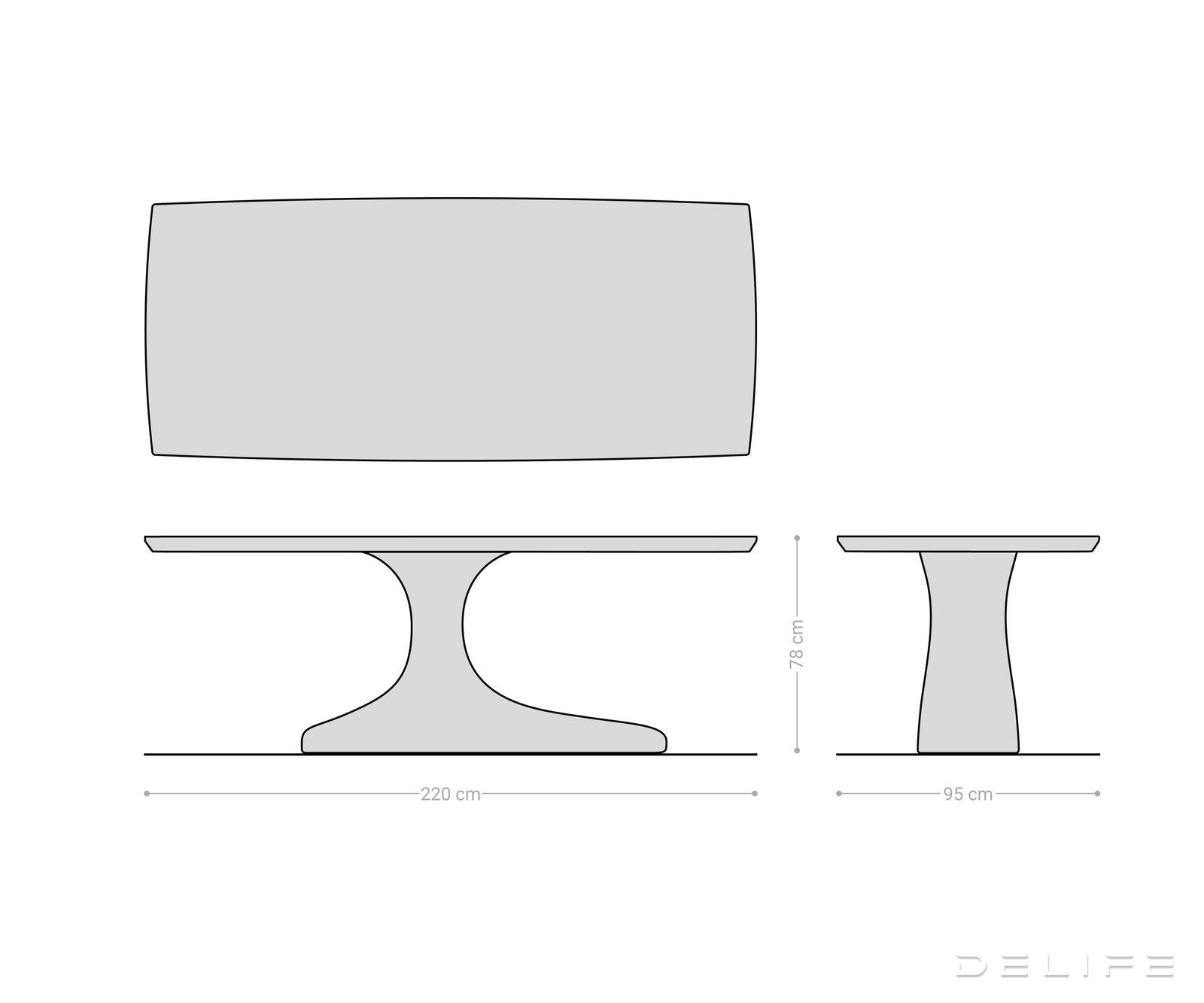 Blagovaonski stol Jalta 220x95cm, Materijal: Bagrem