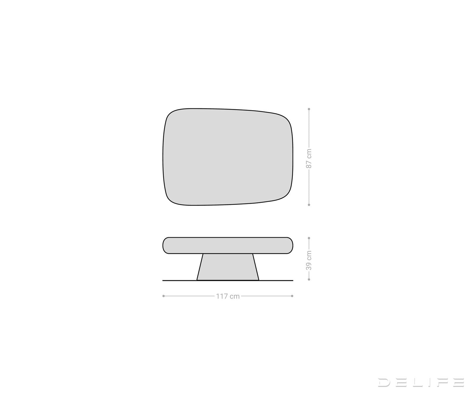 Klub stolić Maskat 117x87cm, Materijal: Bagrem