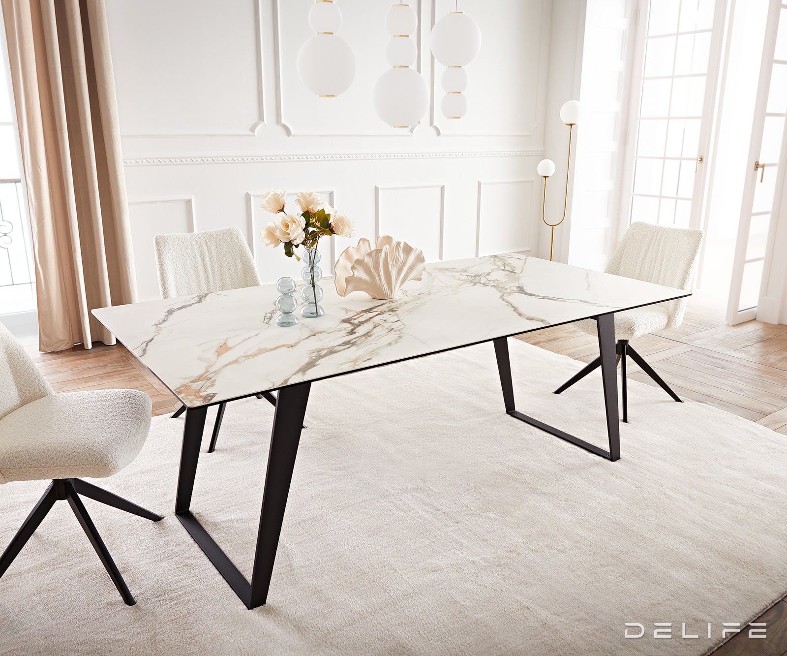 Blagovaonski stol Edge 200x100, Materijal: Keramika Calacatta