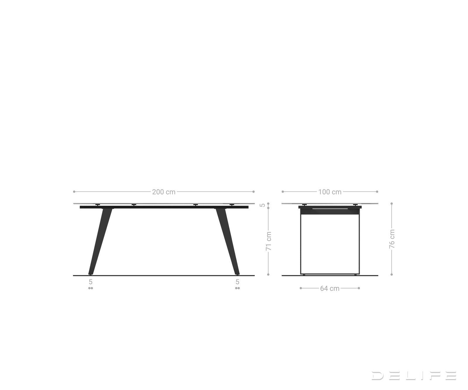 Blagovaonski stol Edge 200x100, Materijal: Keramika Calacatta