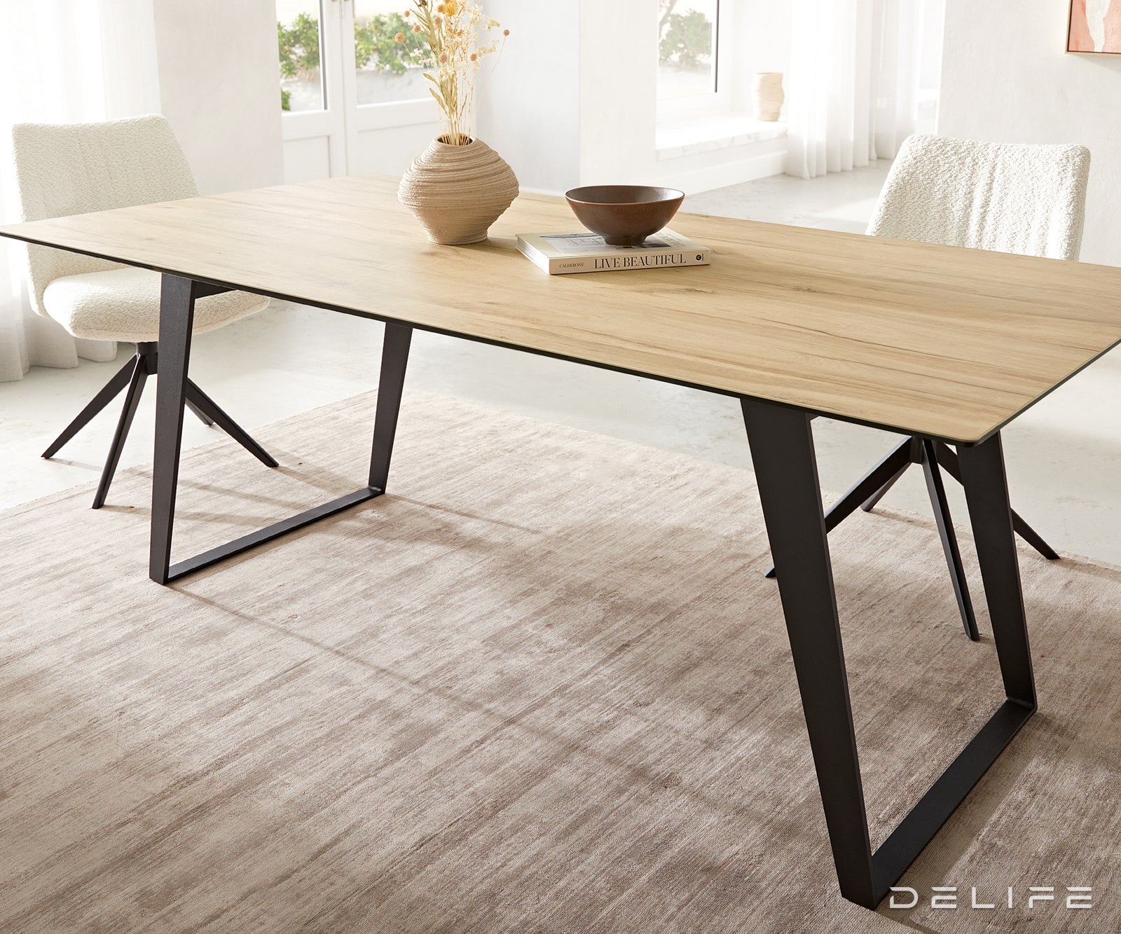 Blagovaonski stol Edge 200x100, Materijal: Keramika Laminam Sabbia