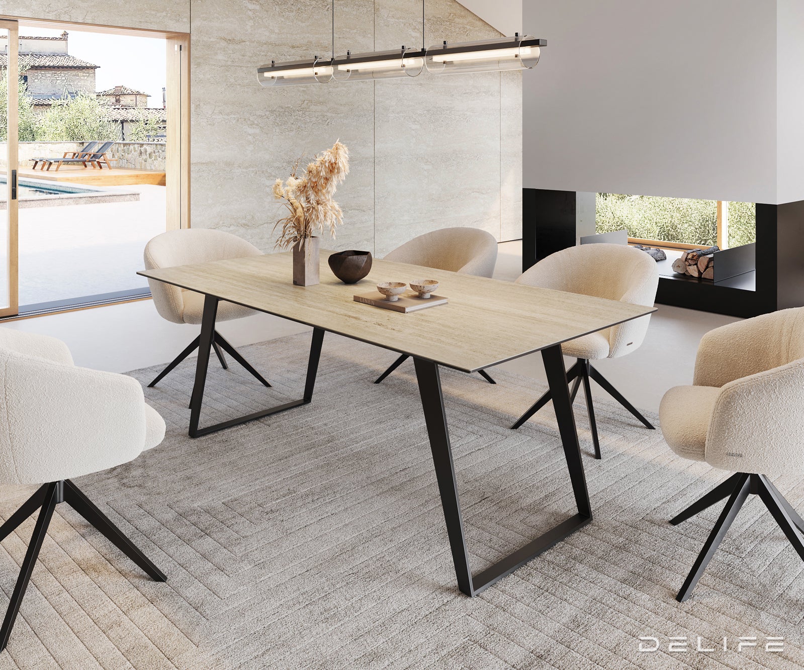 Blagovaonski stol Edge 200x100, Materijal: Keramika Laminam Sabbia