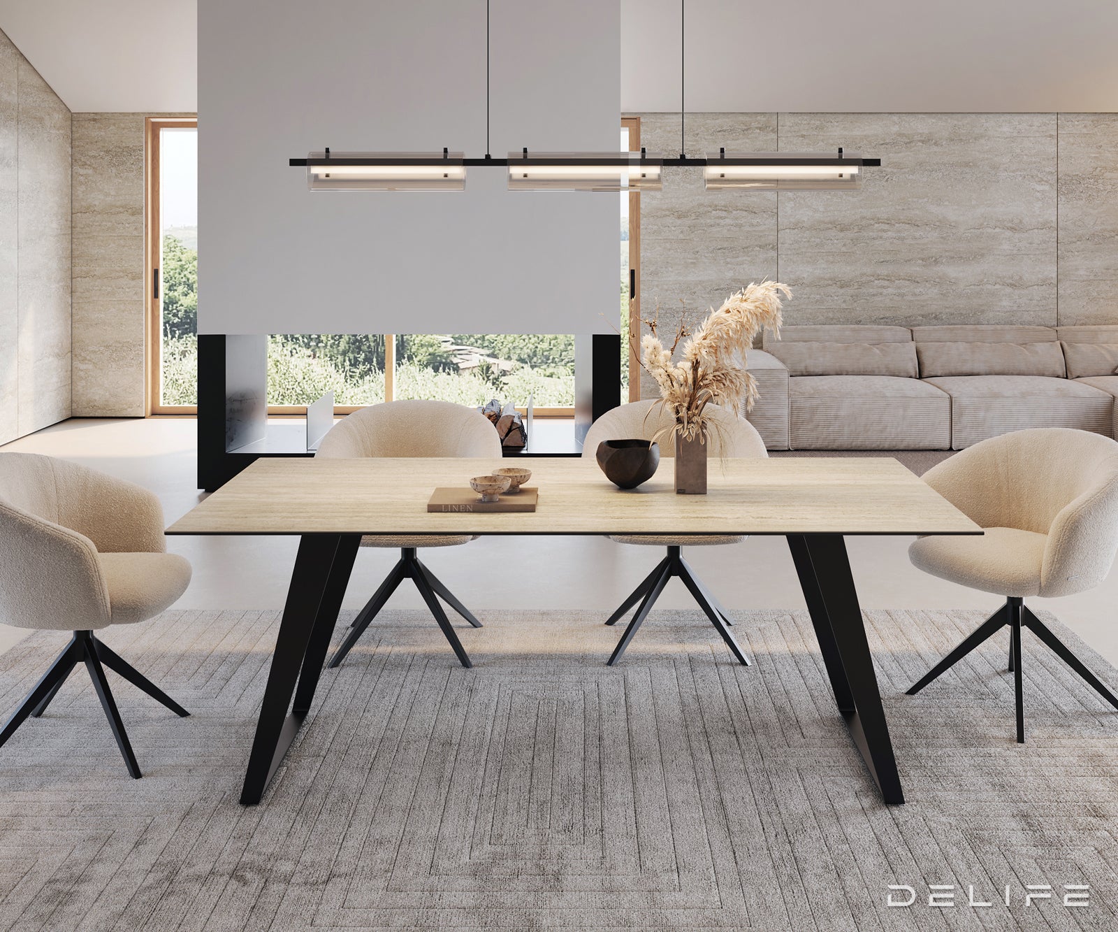 Blagovaonski stol Edge 200x100, Materijal: Keramika Laminam Sabbia