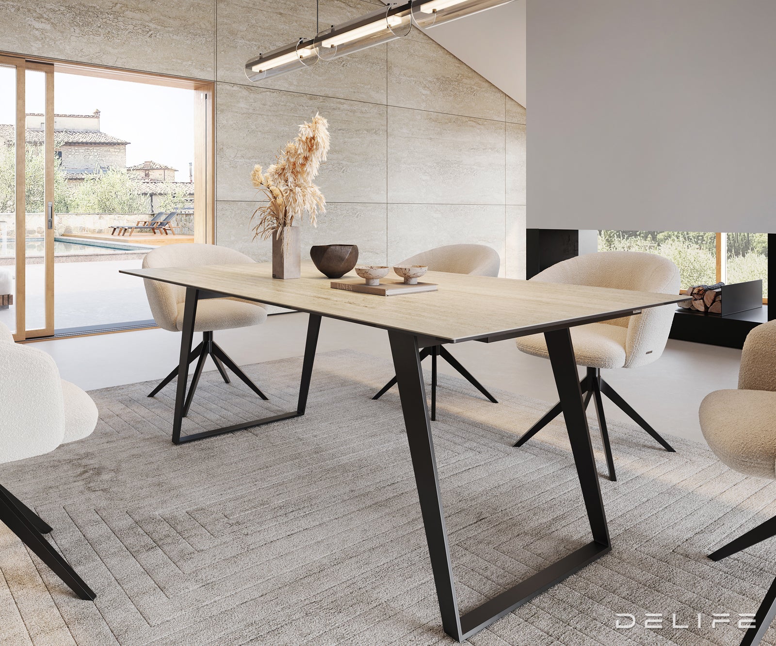 Blagovaonski stol Edge 200x100, Materijal: Keramika Laminam Sabbia