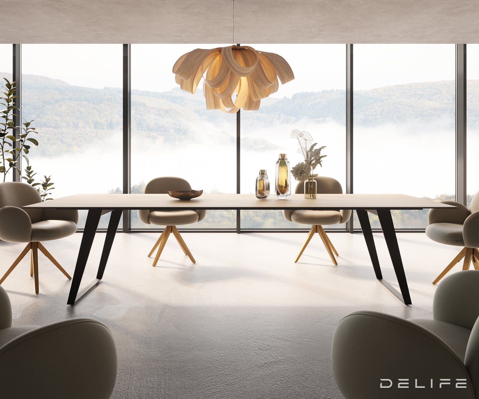 Blagovaonski stol Edge 300x100cm, Materijal: Keramika Laminam Sabbia